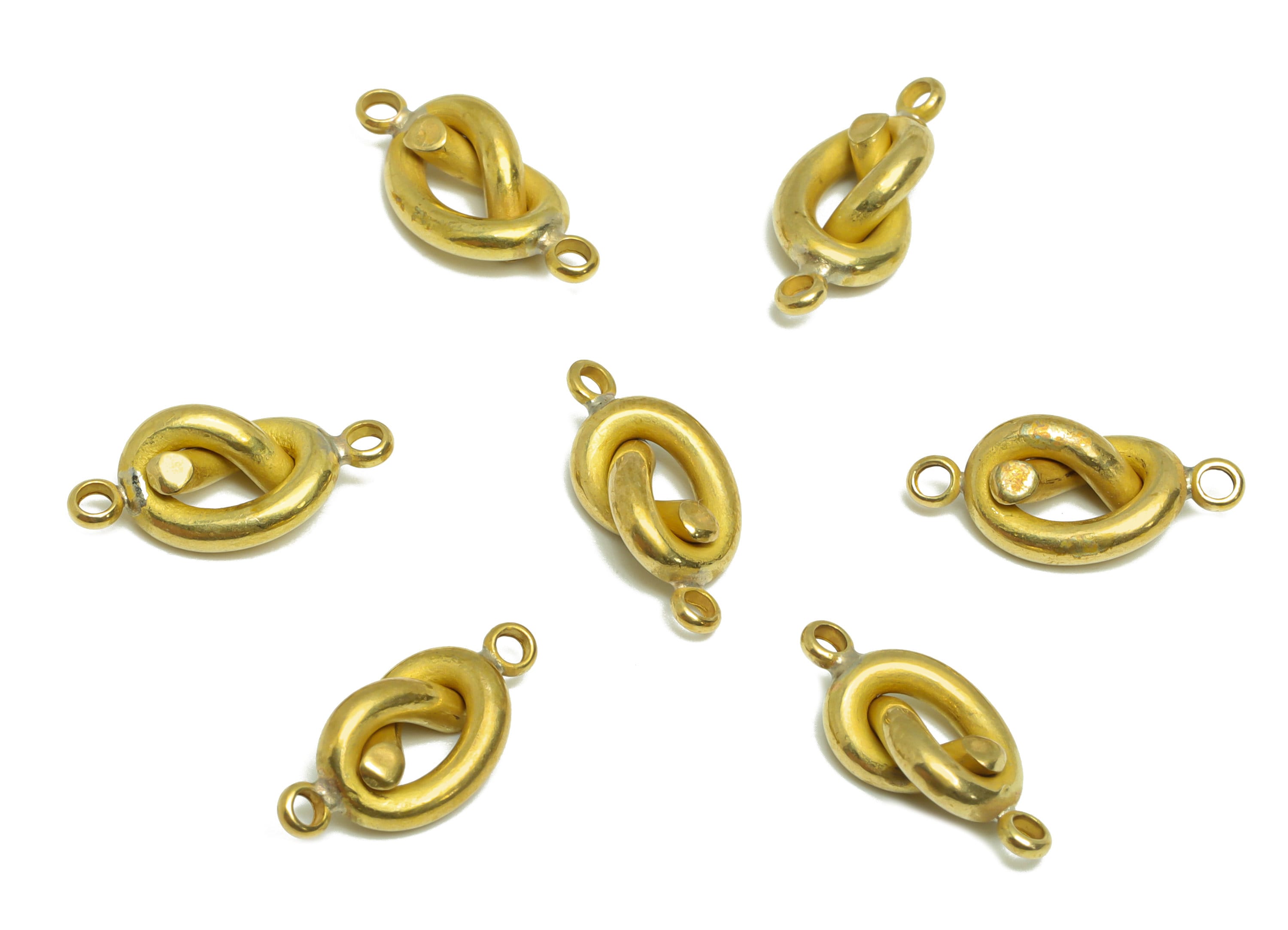 Brass Knot Wire Earring Charm - Raw Brass Bead Knot Earring Charm - Twine Knot Earring Charm - Brass Connector - 14.7x6x1mm - PP9455 - DOMEDBAZAAR