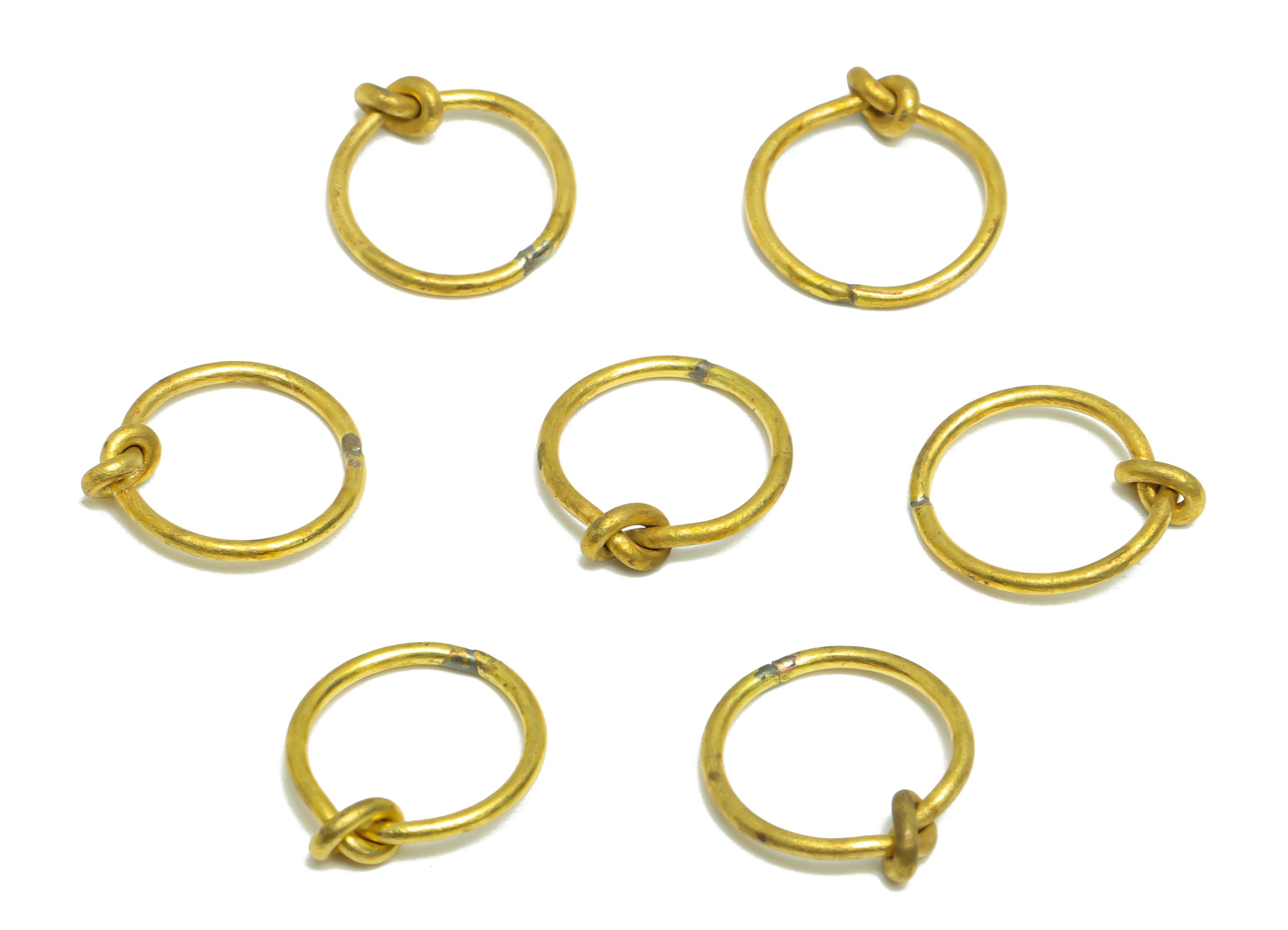 Brass Knot Wire Earring Charm - Raw Brass Round Knot Earring Charm - Ring Knot Earring Charm - Brass Circle Wire - 13.06x11.7x0.88mm- PP9454 - DOMEDBAZAAR