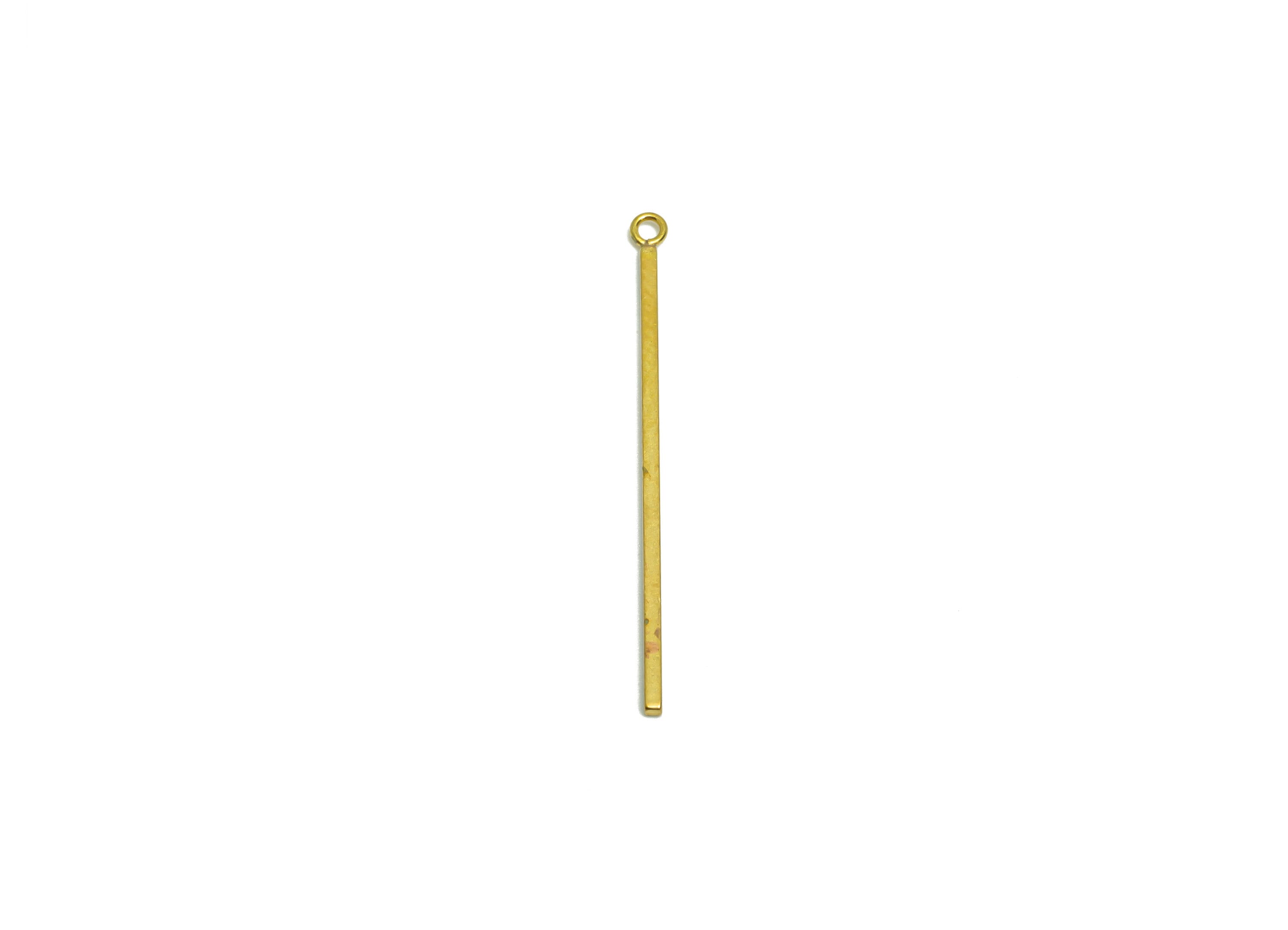 Brass Stick Earring Charm - Raw Brass Bar Earring Charm - Rectangle Wire Earring Charm - Stick Wire Charm - 31.9x2x0.85mm - PP9456 - DOMEDBAZAAR