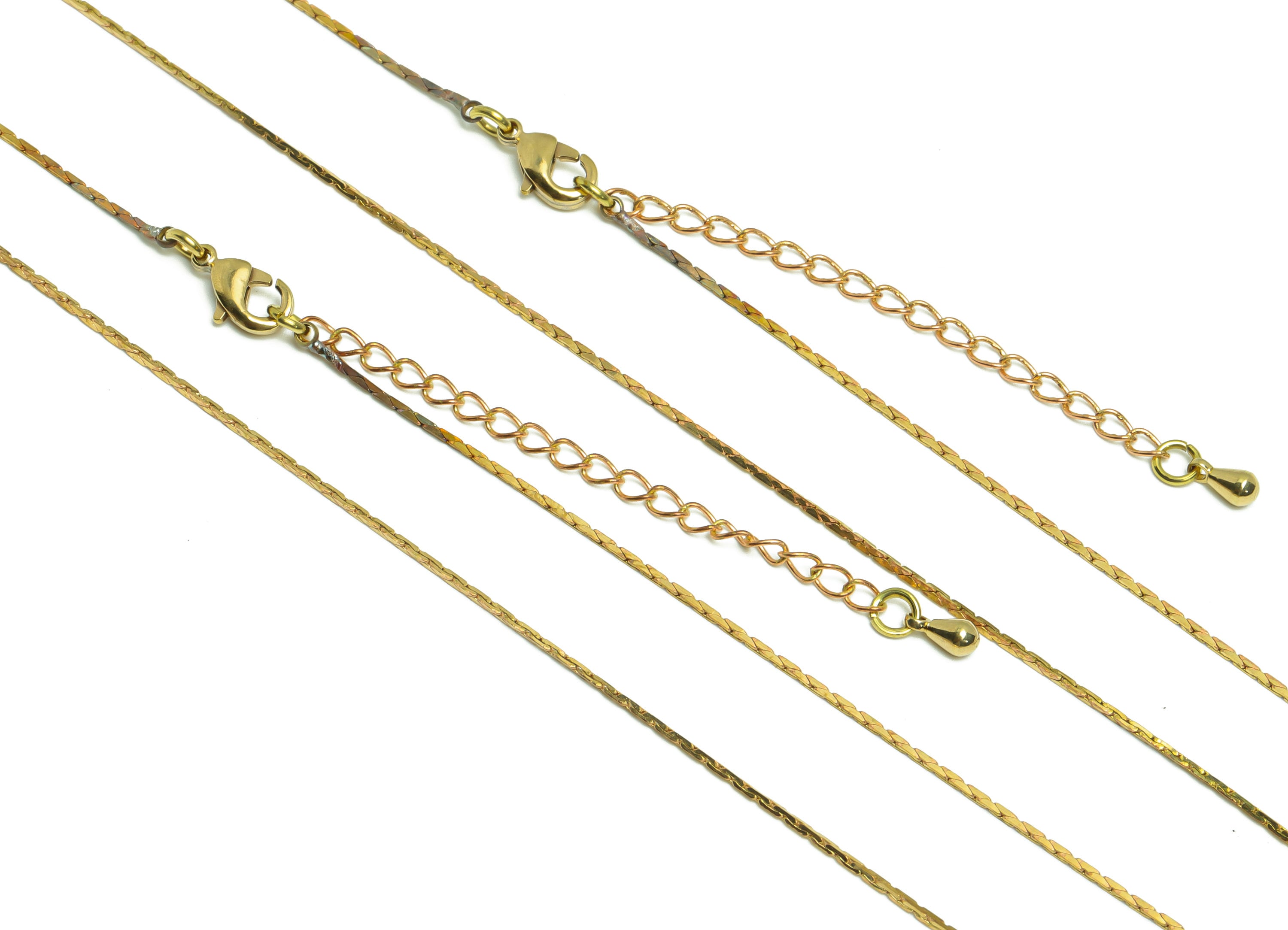 0.7mm Finished Snake Chain - 43+5CM Snake Chain - Raw Brass Chain Finished Snake Cable - Snake Chain Necklace - Snake Chain - CC1268 - DOMEDBAZAAR