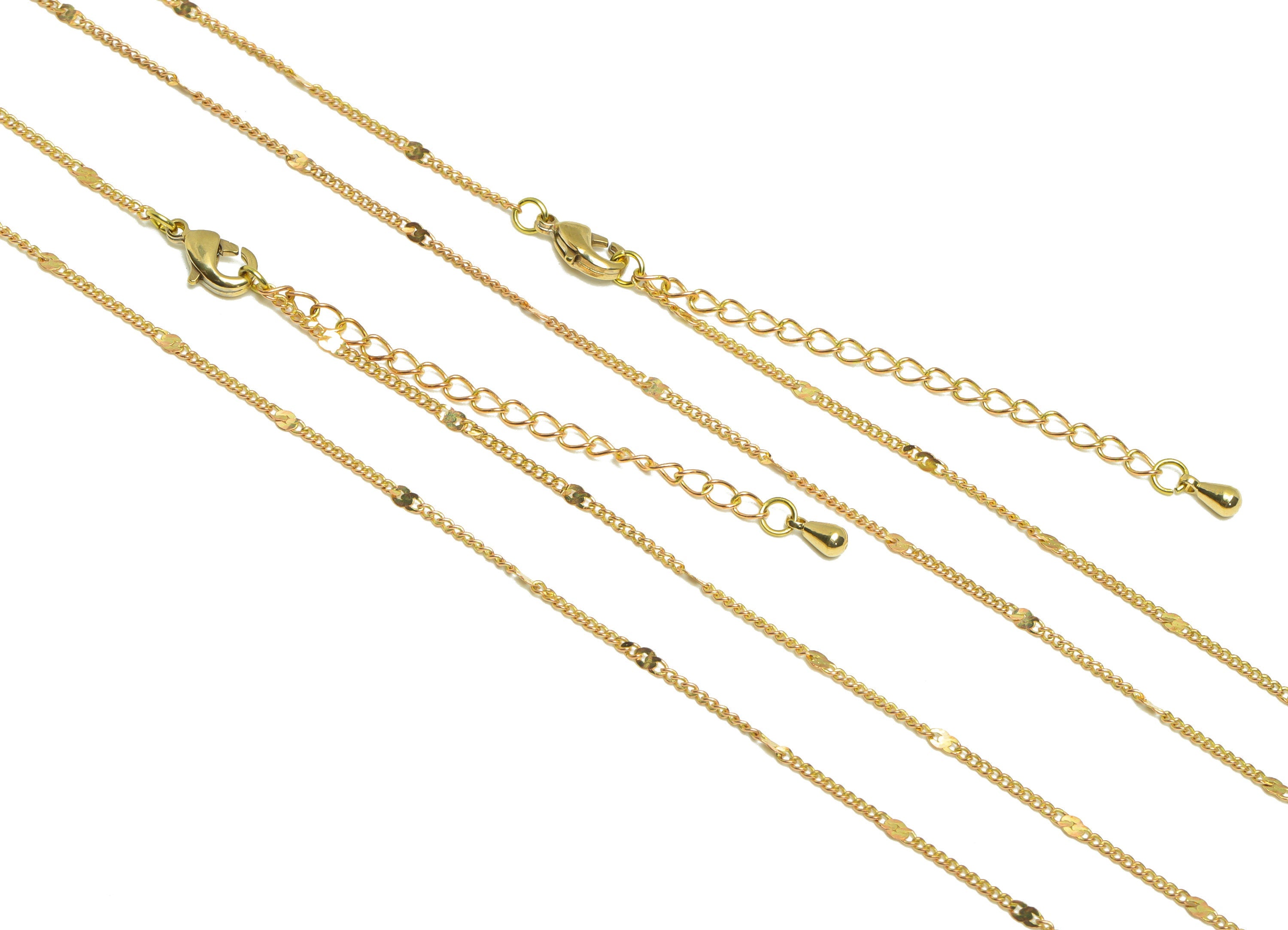 0.135 Finished Curb Chain - 42+6cm Hammered Beaded Curb Chain - Raw Brass Hammered Beaded Curb Chain - Brass Curb Chain Necklace - CC1253 - DOMEDBAZAAR