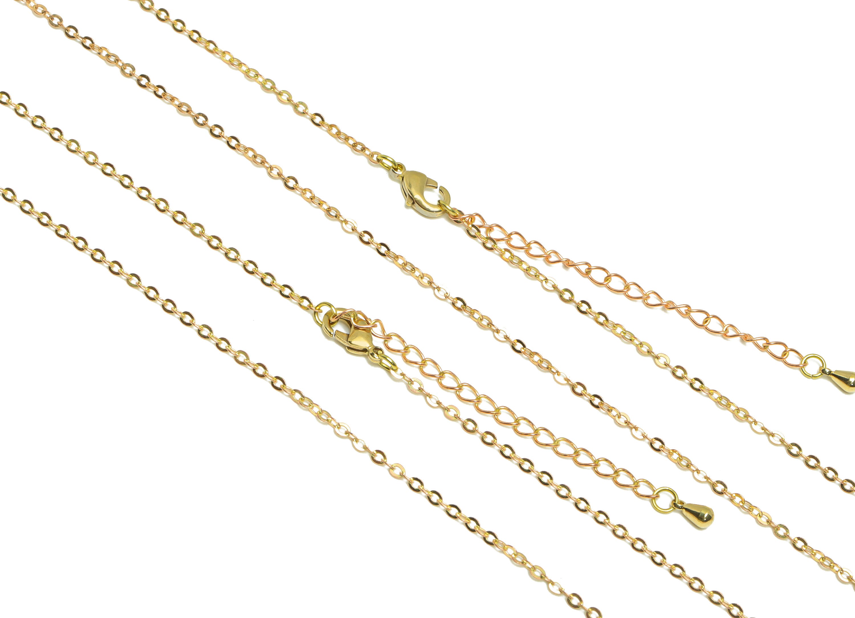 0.235 Finished Cable Chain - 42+6CM Flat Cable Chain - Raw Brass Curb Chain Necklace - Brass Finished Flat Cable Chain Necklace - CC1256 - DOMEDBAZAAR