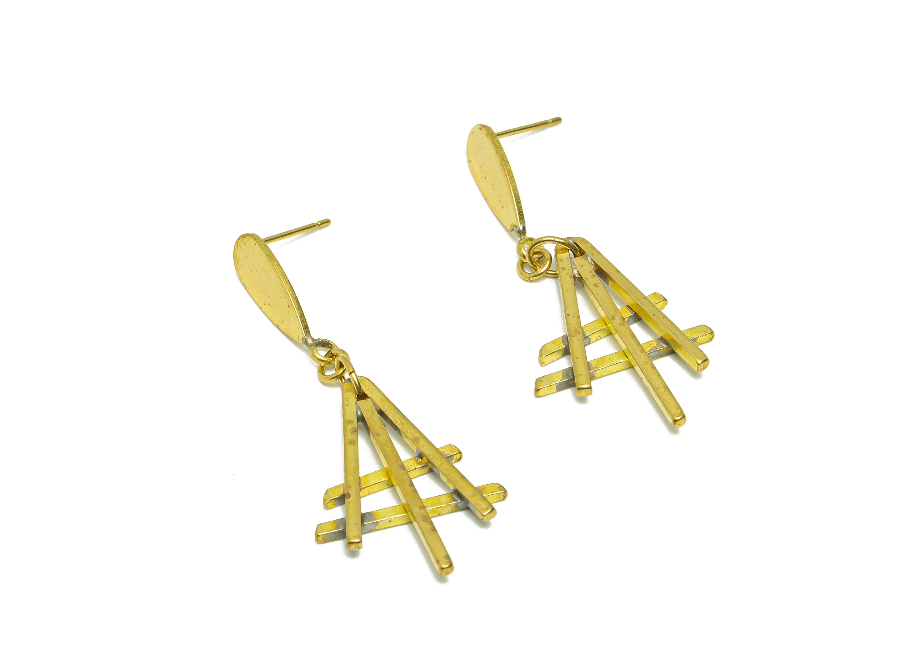 Brass Wire Dangle Earring Post - Brass Teardrop Earring Stud - Brass Hang Stick Wire Earring Post - Drop Earring Post - 45x19x1.61mm- PP9090 - DOMEDBAZAAR