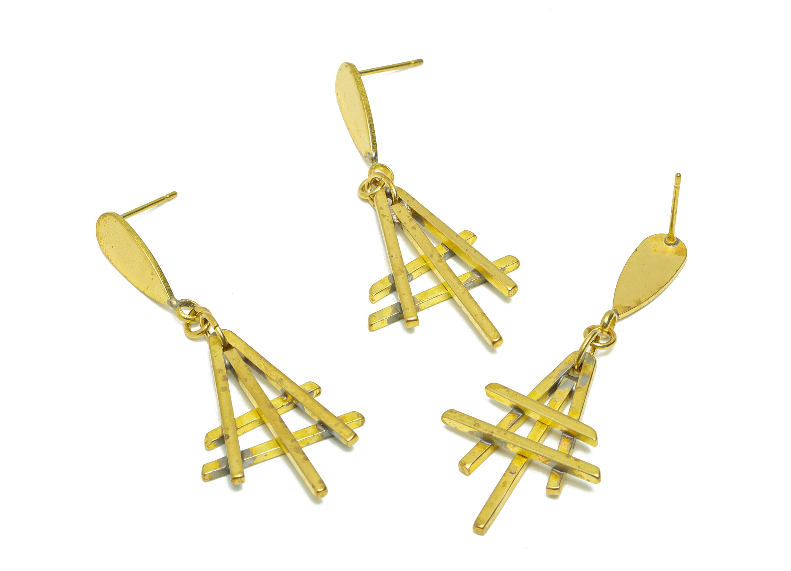 Brass Wire Dangle Earring Post - Brass Teardrop Earring Stud - Brass Hang Stick Wire Earring Post - Drop Earring Post - 45x19x1.61mm- PP9090 - DOMEDBAZAAR