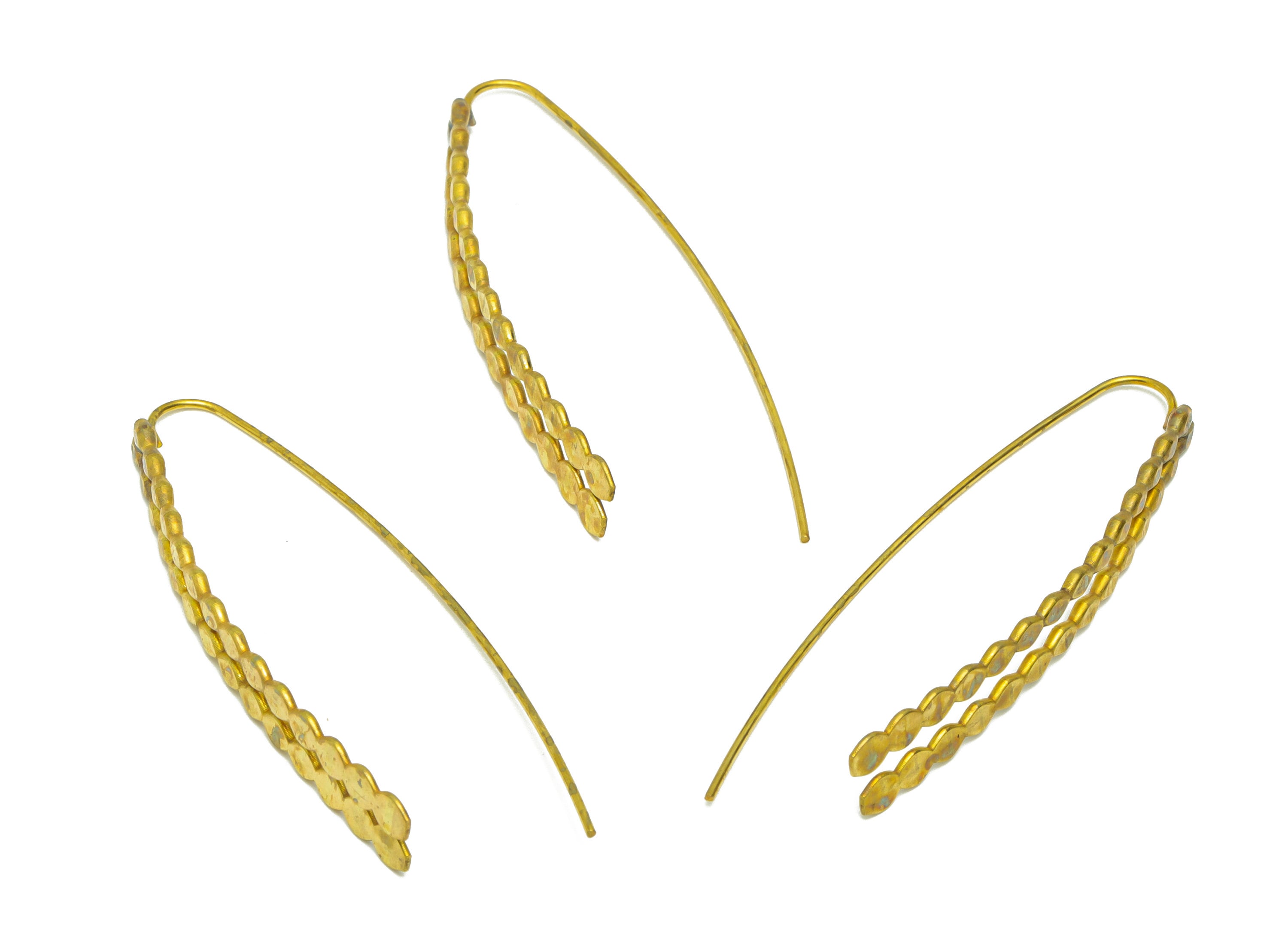 Beads Hook Earring Wire - Brass Hammered Earring Wire - Beaded Wire Hook Earring - Beaded Wire Hook Earring - 58x16.5x1.06mm- PP9070 - DOMEDBAZAAR