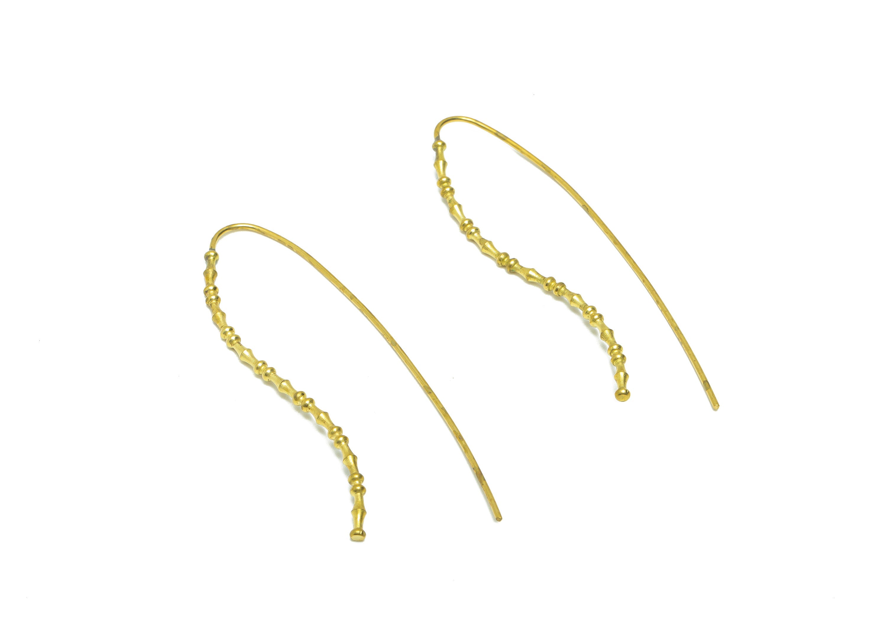 Beads Hook Earring Wire - Brass Mini Ball Earring Wire - Beaded Wire Hook Earring - Beaded Wire Hook Earring - 56.78x16.3x1.92mm- PP9043 - DOMEDBAZAAR