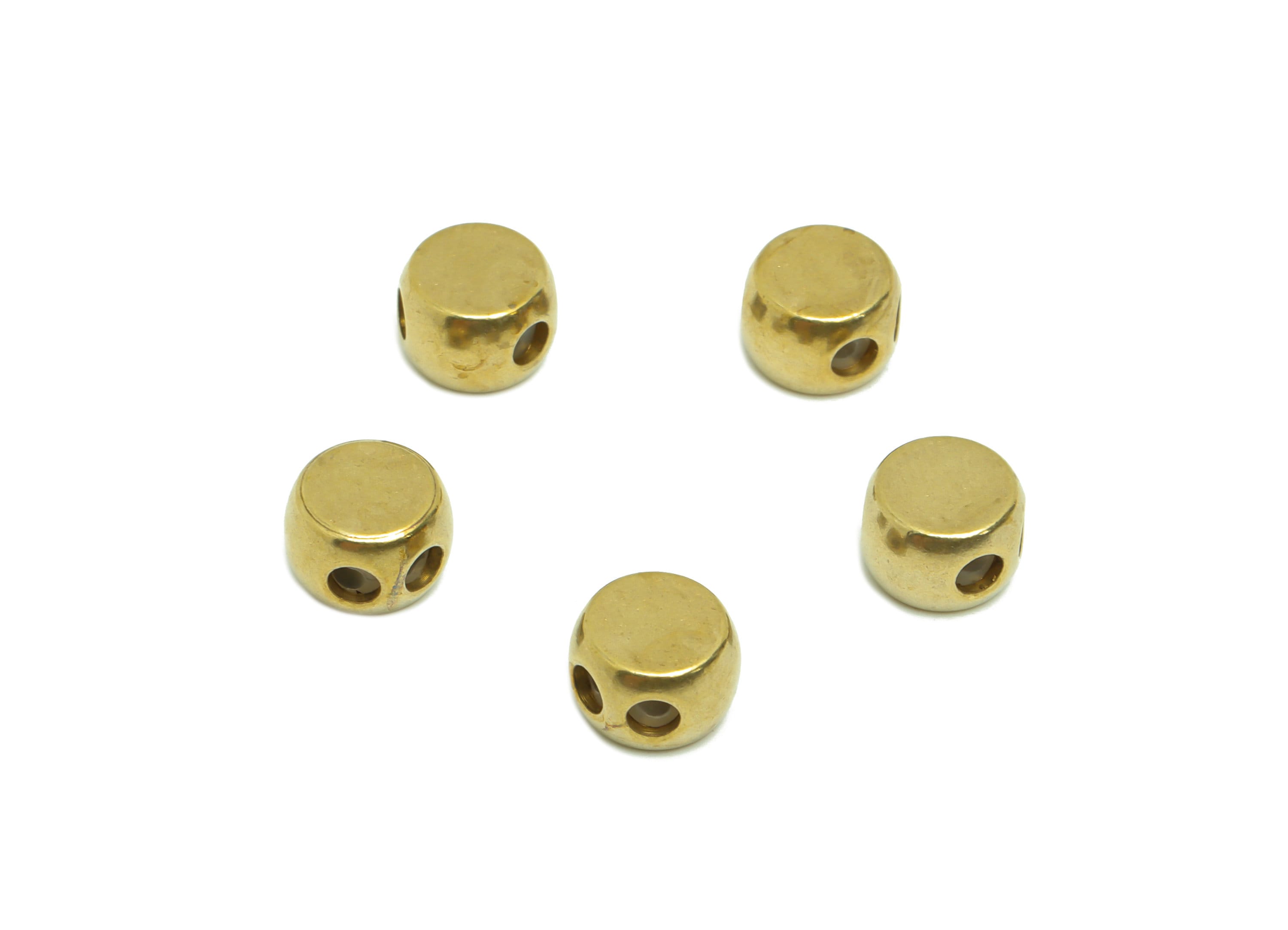 8*1.5 Brass Silica Gel Rubber - Cylinder Rubber Sliding Beads Nuts - Stopper Bead - Adjustable Stopper Beads - 5.16x7x5.1mm- PP9254 - DOMEDBAZAAR