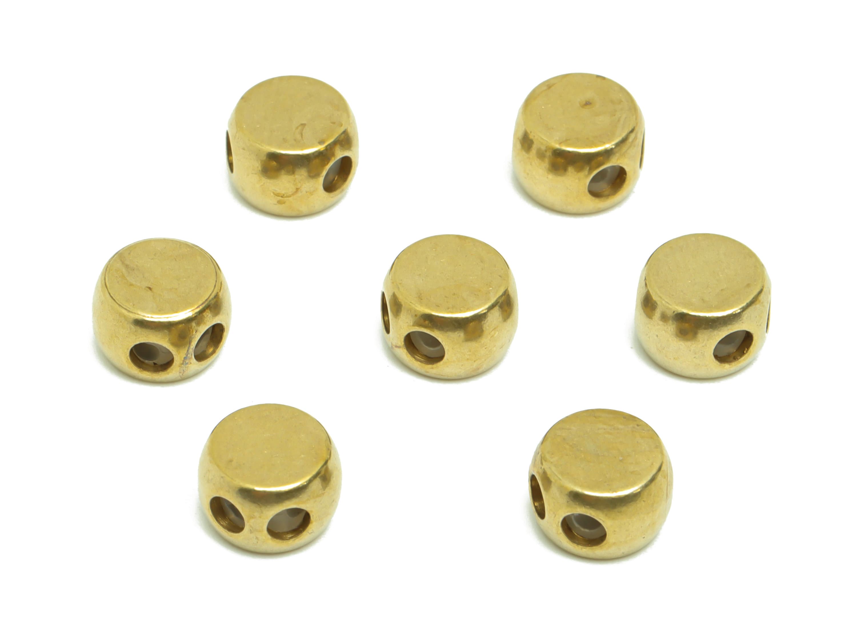 8*1.5 Brass Silica Gel Rubber - Cylinder Rubber Sliding Beads Nuts - Stopper Bead - Adjustable Stopper Beads - 5.16x7x5.1mm- PP9254 - DOMEDBAZAAR