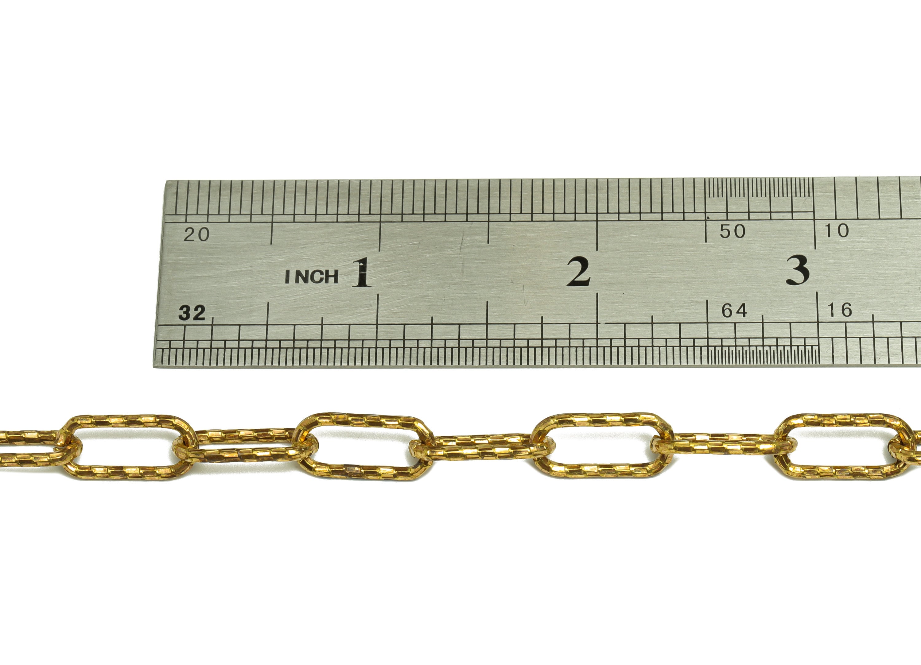 Faceted Oval Cable Chain - Brass Huge Textured Cable Chain - Handmade Oval Link Chain - Textured Oval Link Chain - 16x7x2mm - CC1248 - DOMEDBAZAAR