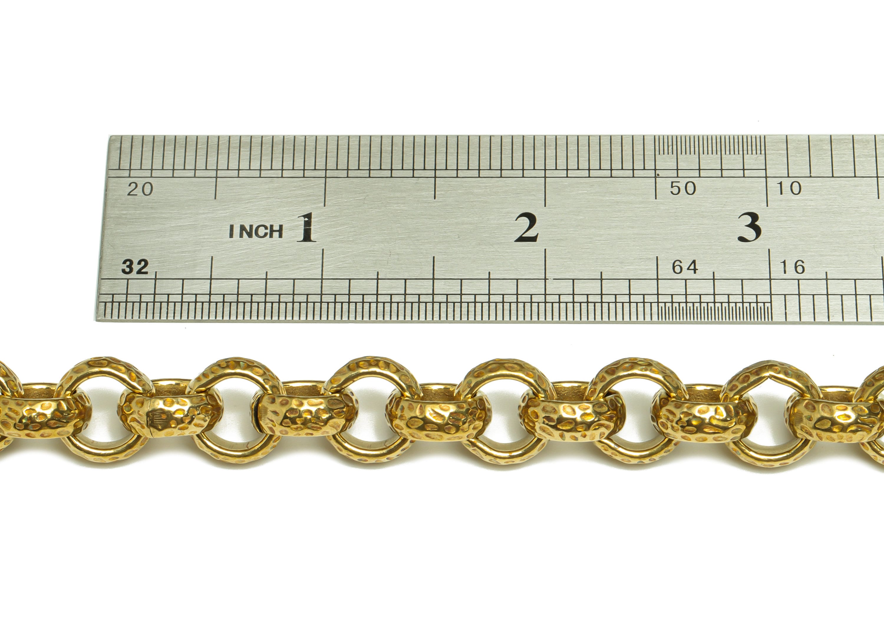 12mm Rolo Chain - Textured Rolo Chain - Hammered Chain - Handmade Chain - Textured Round Link Chain - Brass Rolo Hammered Chian - CC1234 - DOMEDBAZAAR