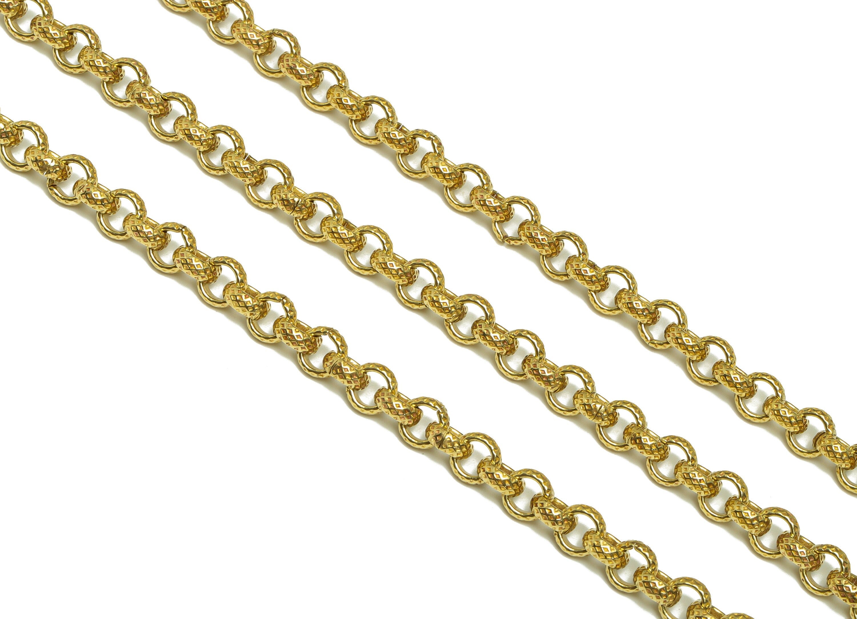 6.5mm Rolo Chain - Textured Rolo Chain - Hammered Chain - Handmade Chain - Textured Round Link Chain - Brass Rolo Hammered Chian - CC1233 - DOMEDBAZAAR