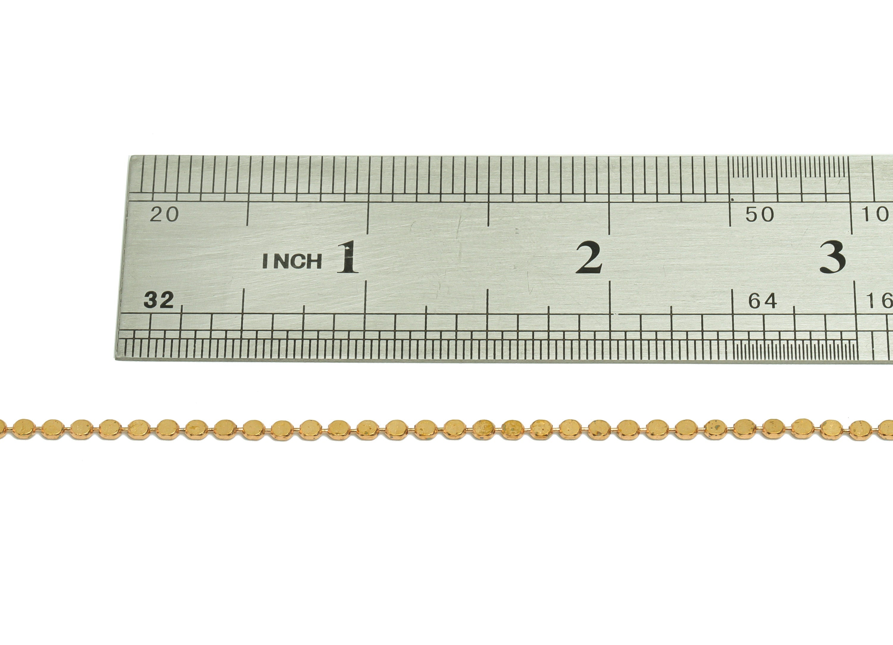 2mm Flat Ball Chain - Brass Chain Pellet - Flat Round Connector Chain - Raw Brass Flat Round Connector Chain - CC1244 - DOMEDBAZAAR