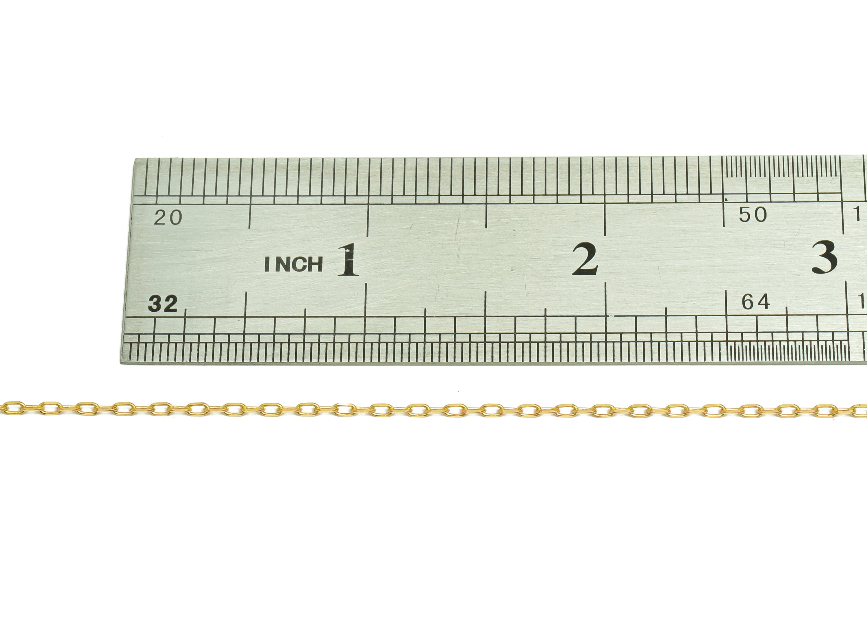 2.6mm Faceted Cable Chain - 0.245 Cable Chain- Raw Brass Faceted Cable Chain - Faceted Cable Link Chain - 2.62x1.5x0.36mm - CC1274 - DOMEDBAZAAR