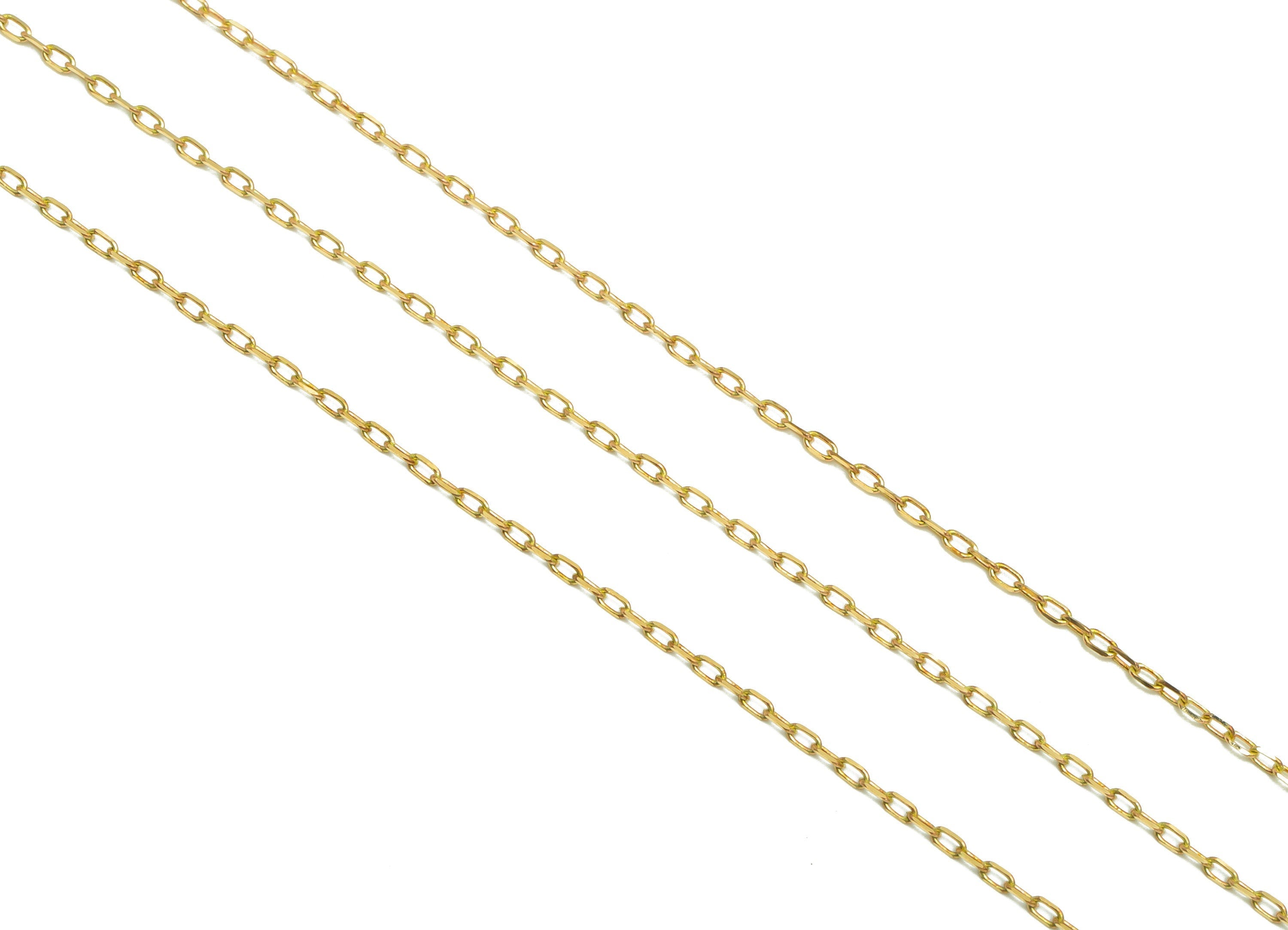 2.6mm Faceted Cable Chain - 0.245 Cable Chain- Raw Brass Faceted Cable Chain - Faceted Cable Link Chain - 2.62x1.5x0.36mm - CC1274 - DOMEDBAZAAR