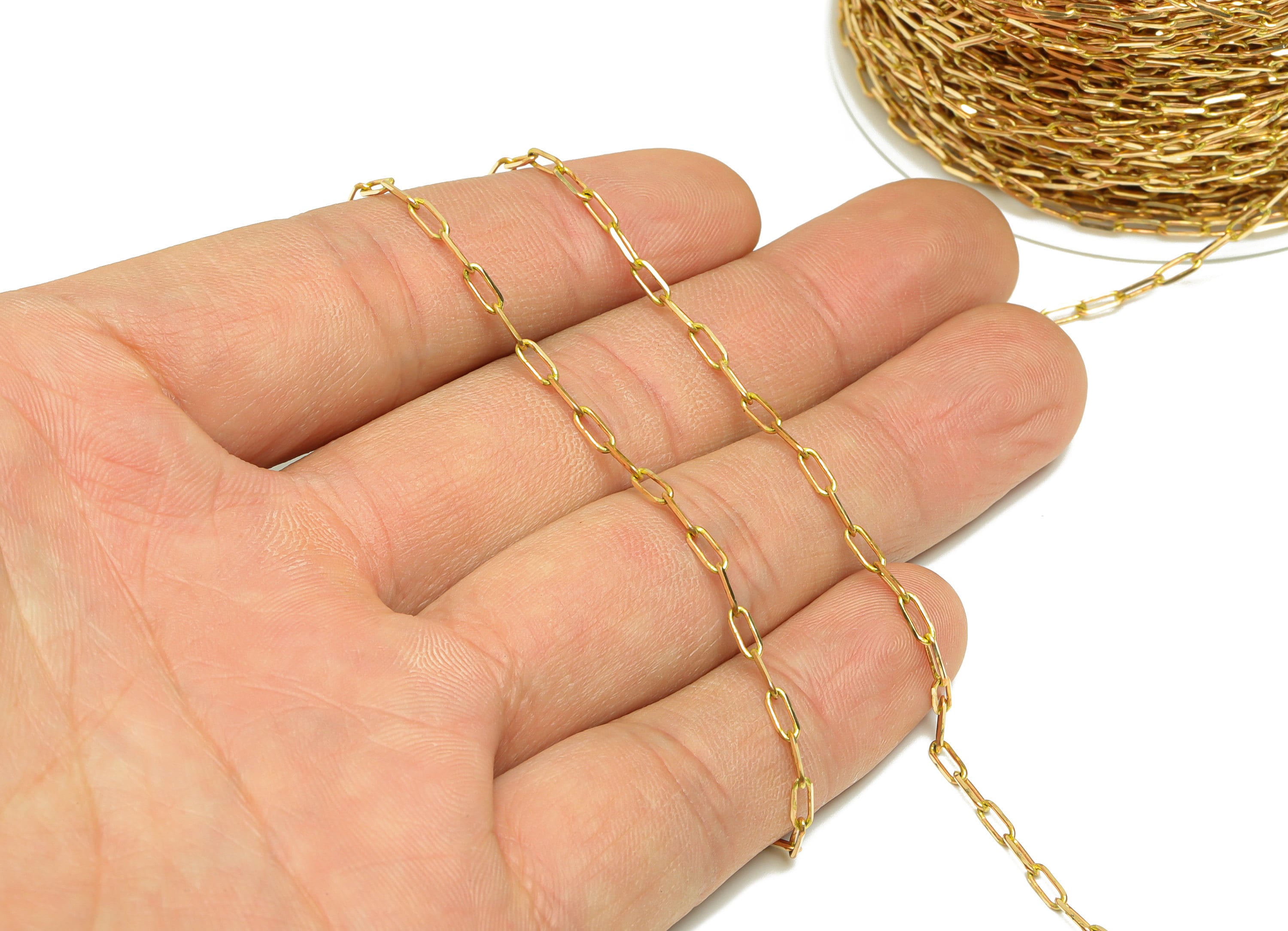 5.2mm Faceted Cable Chain - 0.26 Cable Chain- Raw Brass Faceted Cable Chain - Faceted Cable Link Chain - 5.24x2.1x0.54mm - CC1276 - DOMEDBAZAAR