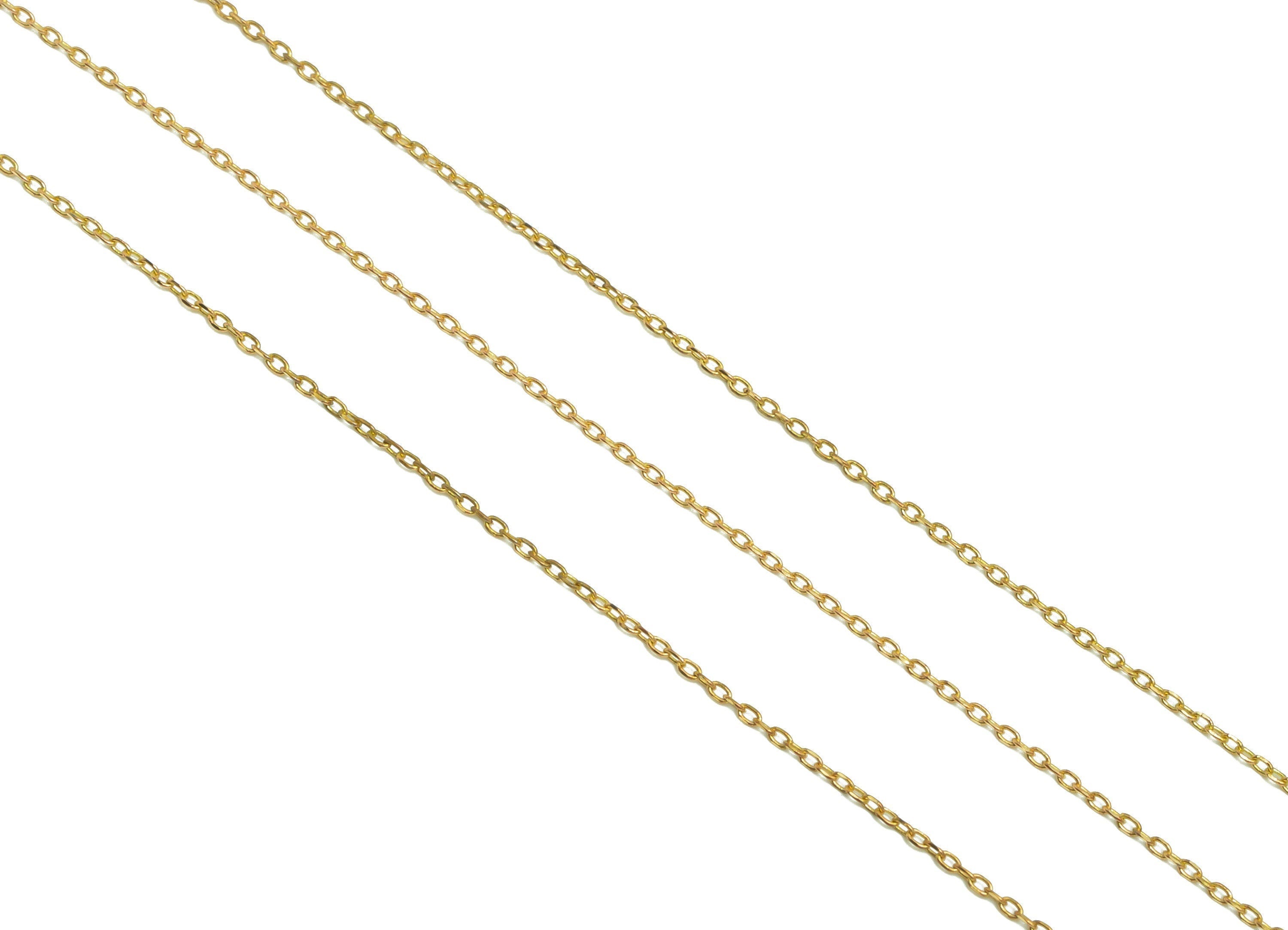 1.8mm Faceted Cable Chain - 0.225 Cable Chain- Raw Brass Faceted Cable Chain - Faceted Cable Link Chain - 1.24x1.01x0.15mm - CC1279 - DOMEDBAZAAR