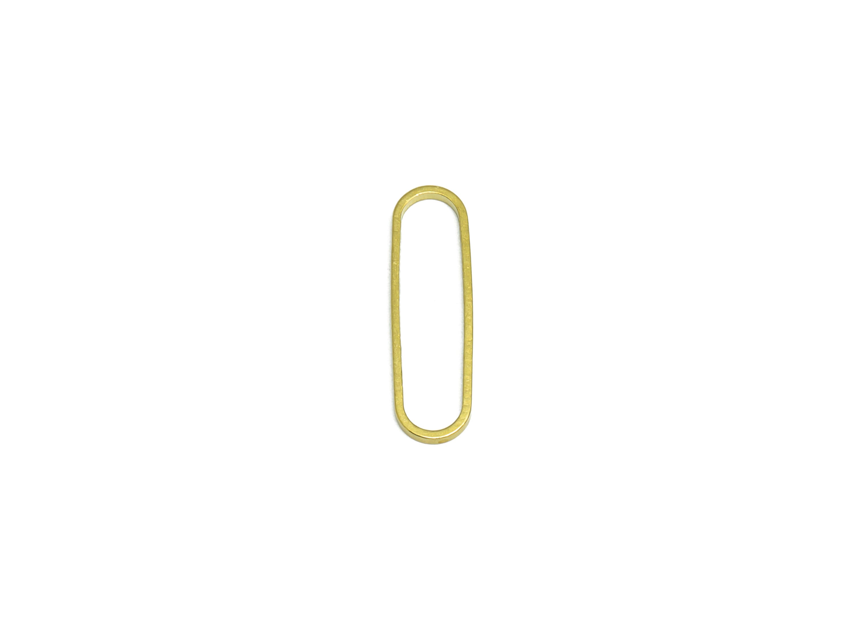 22*6mm Brass Oval Ring Earring Connector - Raw Brass Oval Pendant - Geometry Oval Earring Charm - Jewelry Supplies - 22x6.15x1mm- PP9008 - DOMEDBAZAAR