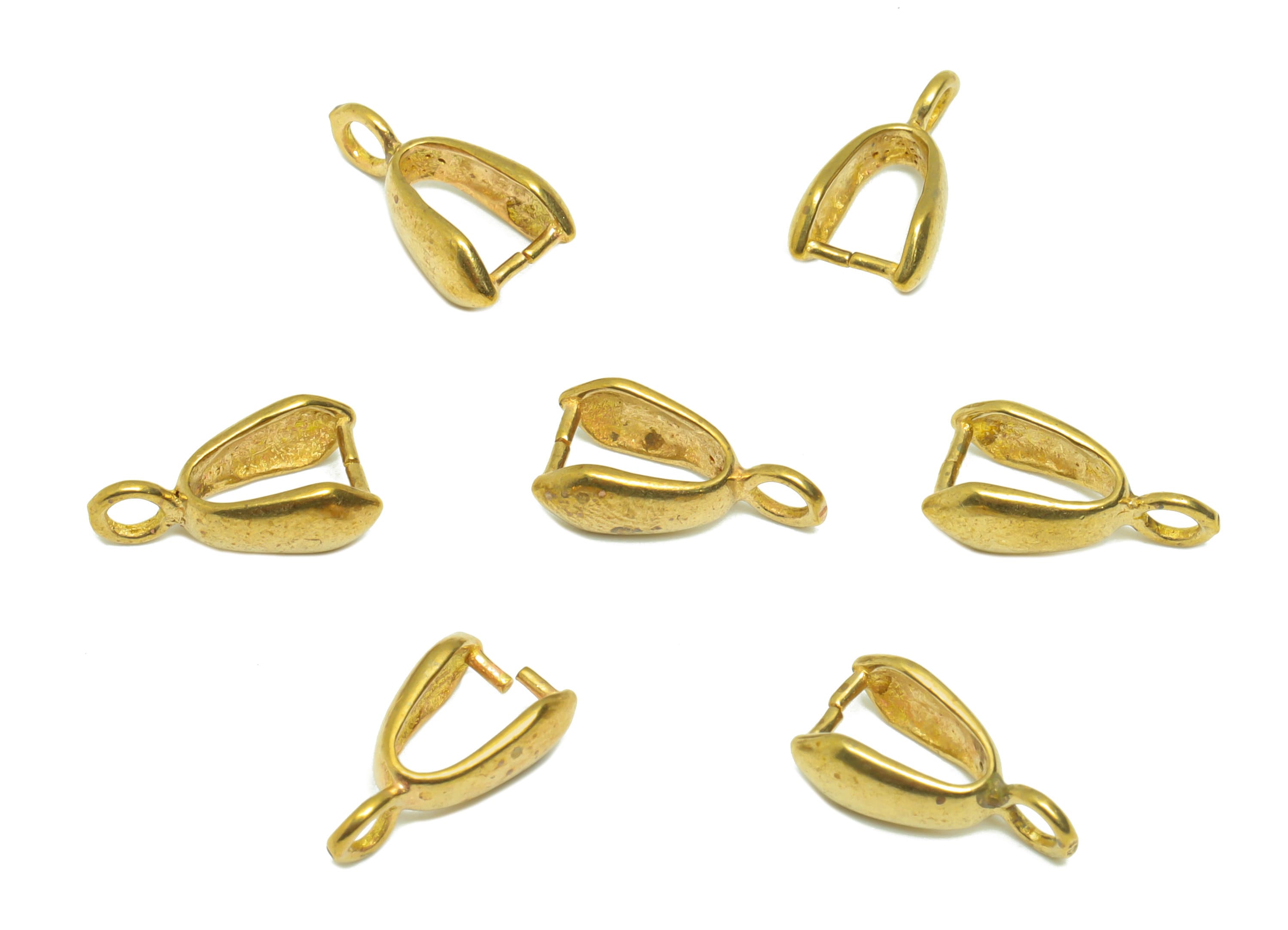 Necklace Connection Buckle - Brass Universal Buckle - Buckle Pendant - Brass Melon Seed Buckle - For Necklace - 13.93x7.38x1.51mm - PP9162 - DOMEDBAZAAR