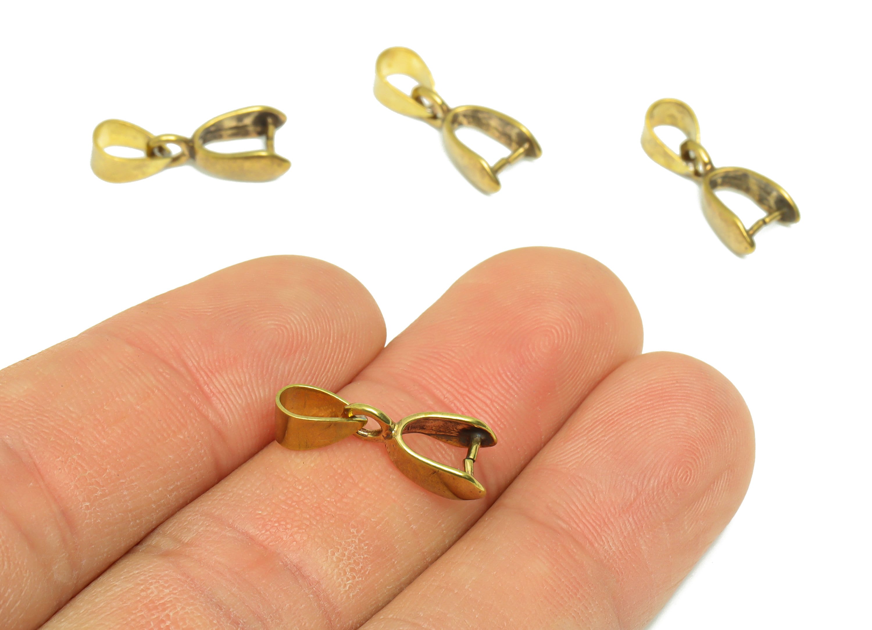 9*4 Necklace Connection Buckle - Brass Universal Buckle - Buckle Pendant - Brass Melon Seed Buckle - For Necklace - 18.42x8.22x1mm - PP9160 - DOMEDBAZAAR