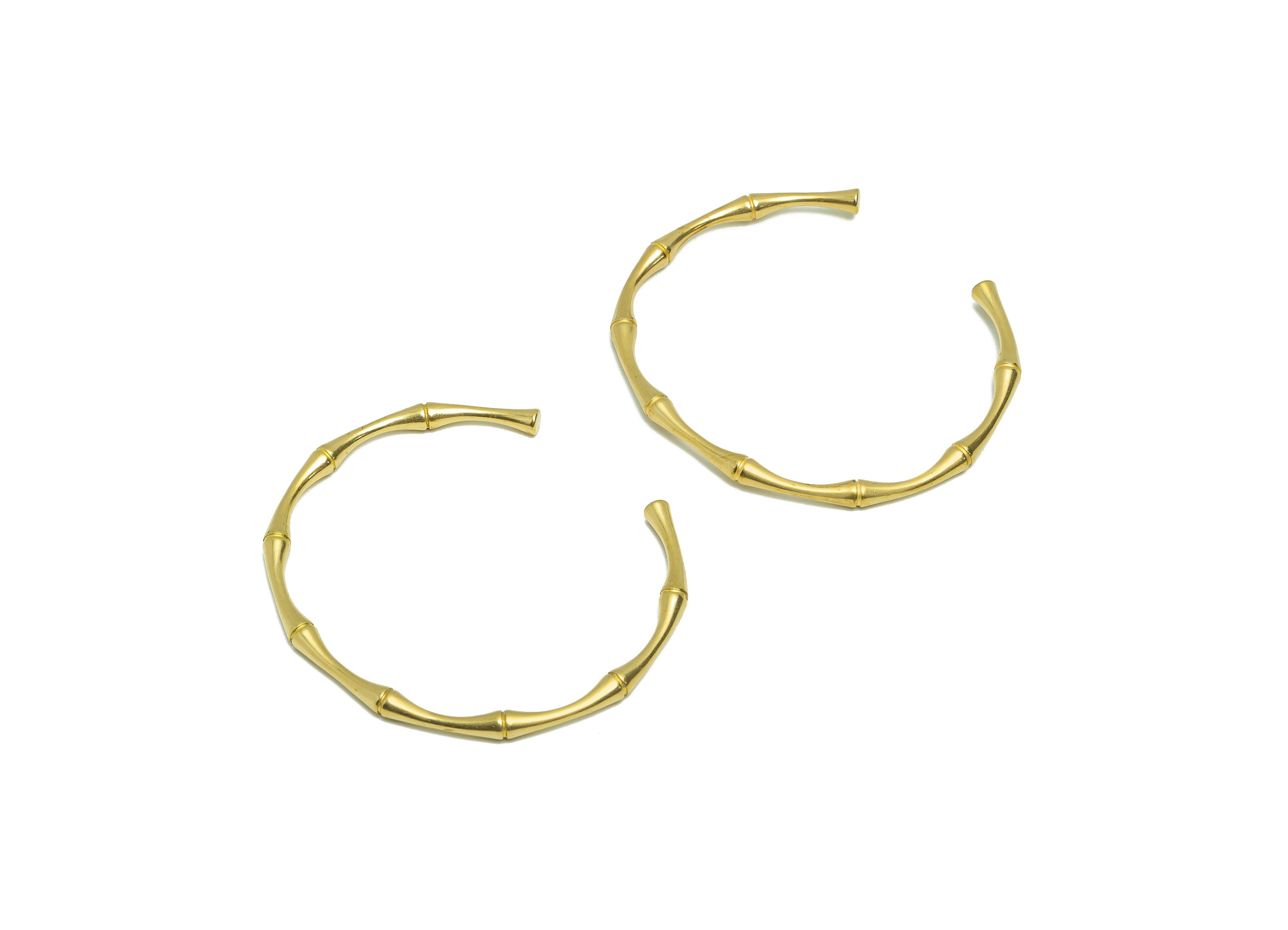 Brass Bamboo Bracelet - Brass Bamboo Cuff Bracelet - Brass Cuff Bracelet - Brass Bamboo Bracelet - Jewelry Supplies - 53x61x3.76mm - PP9429 - DOMEDBAZAAR