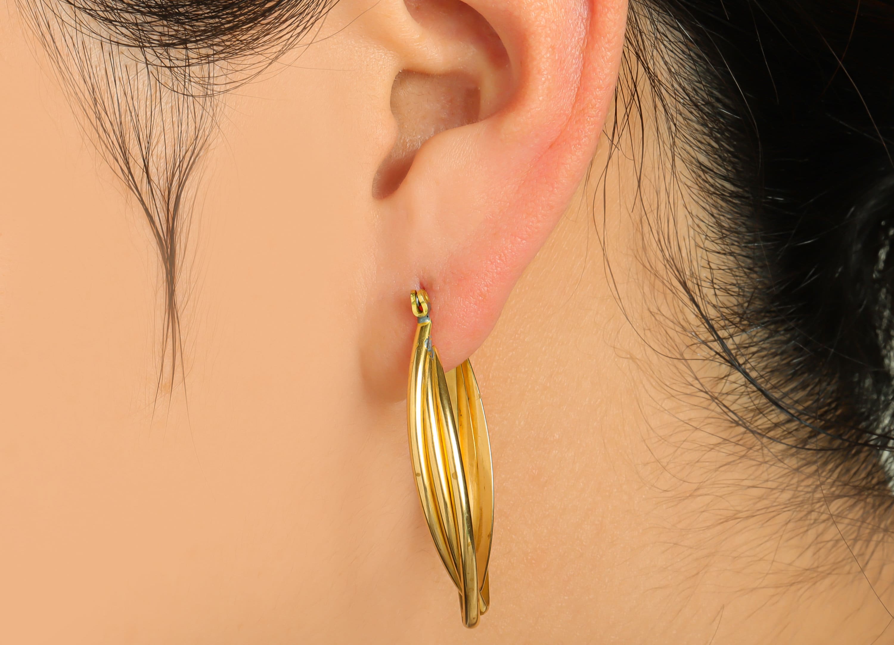 Brass Marquise Wire Hoop Earring - Raw Brass Hinged Back Earring - Brass Geometry Hinged Back Earring - Wire Hoop Earring - 38x18x2mm-PP9391 - DOMEDBAZAAR