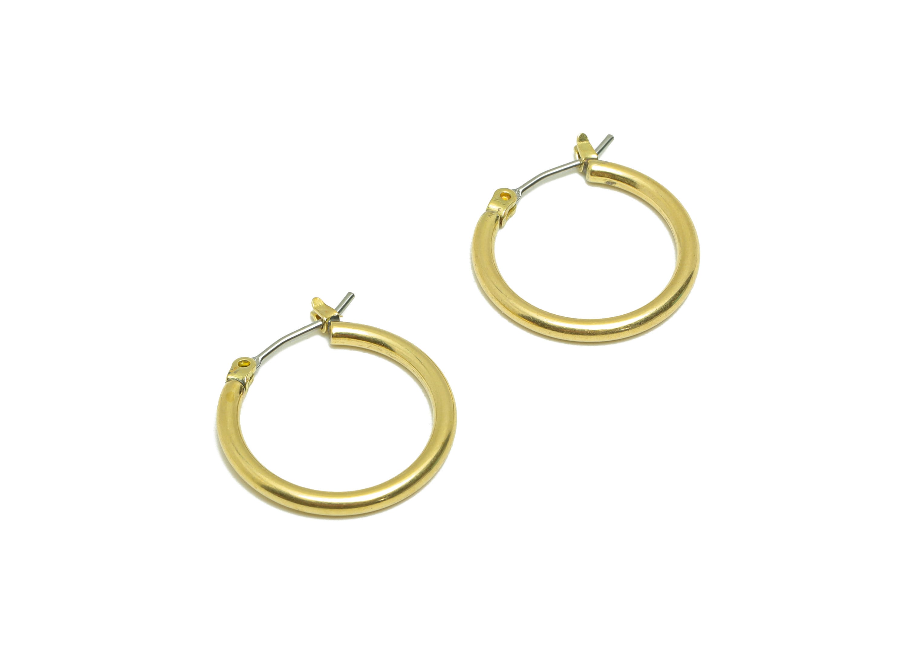 20mm Round Wire Hoop Earring - Raw Brass Hinged Back Earring - Brass Circle Hinged Back Earring - Wire Hoop Earring - 20x20x2mm - PP9154-20 - DOMEDBAZAAR