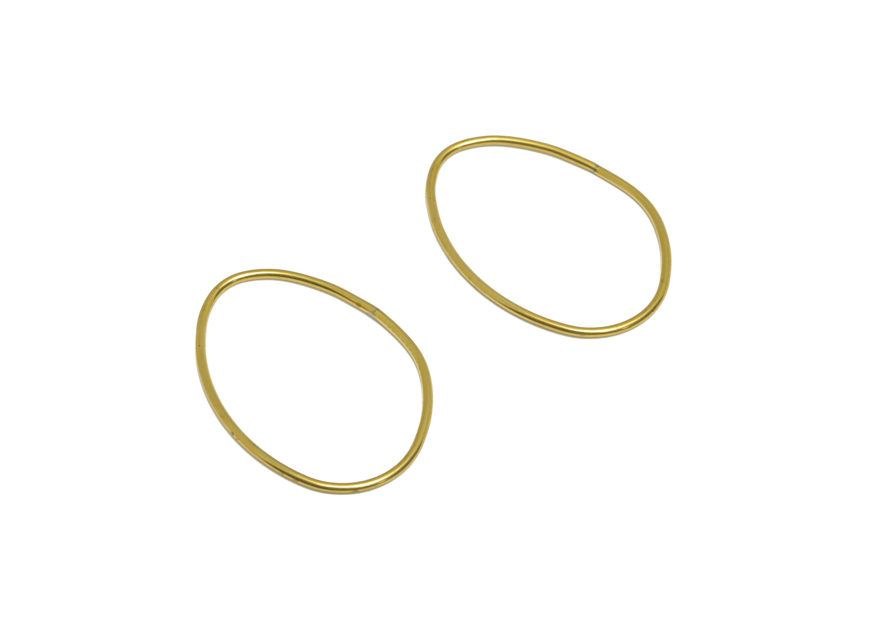 Brass Oval Wire Earring Charm - Raw Brass Ring Earring Charm - Geometry Oval Earring Charm - Wire Connector - 28.56x20.48x0.76mm - PP9458 - DOMEDBAZAAR