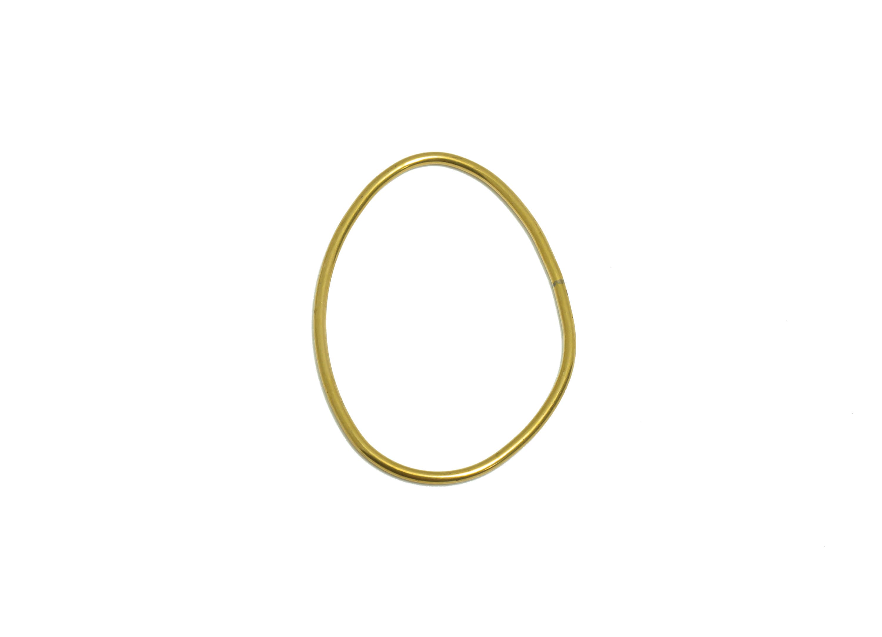 Brass Oval Wire Earring Charm - Raw Brass Ring Earring Charm - Geometry Oval Earring Charm - Wire Connector - 28.56x20.48x0.76mm - PP9458 - DOMEDBAZAAR