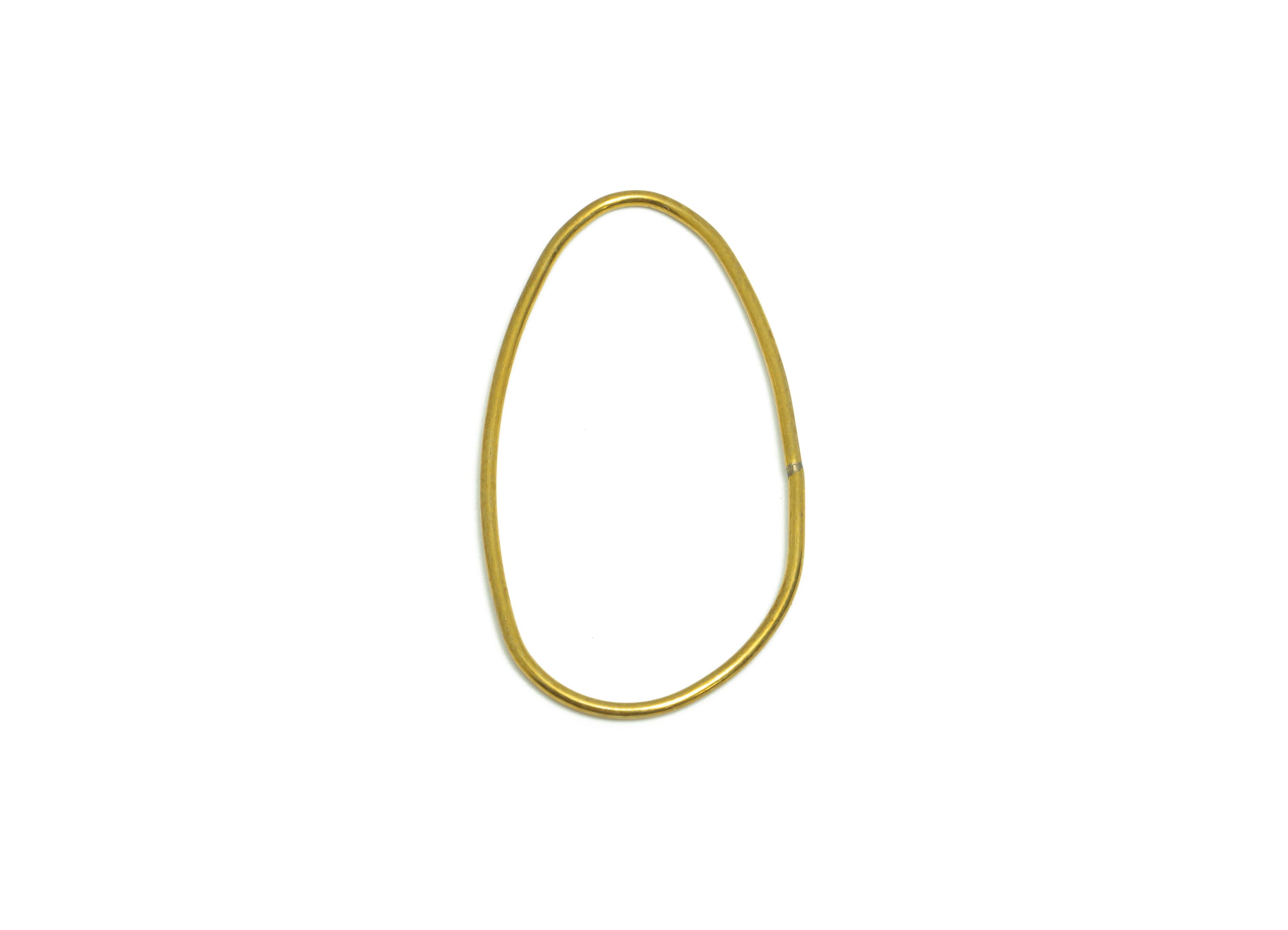 Brass Oval Wire Ring Earring Charm - Raw Brass Ring Earring Charm - Geometry Oval Earring Charm - Wire Connector - 35.52x19.48x1mm - PP9459 - DOMEDBAZAAR