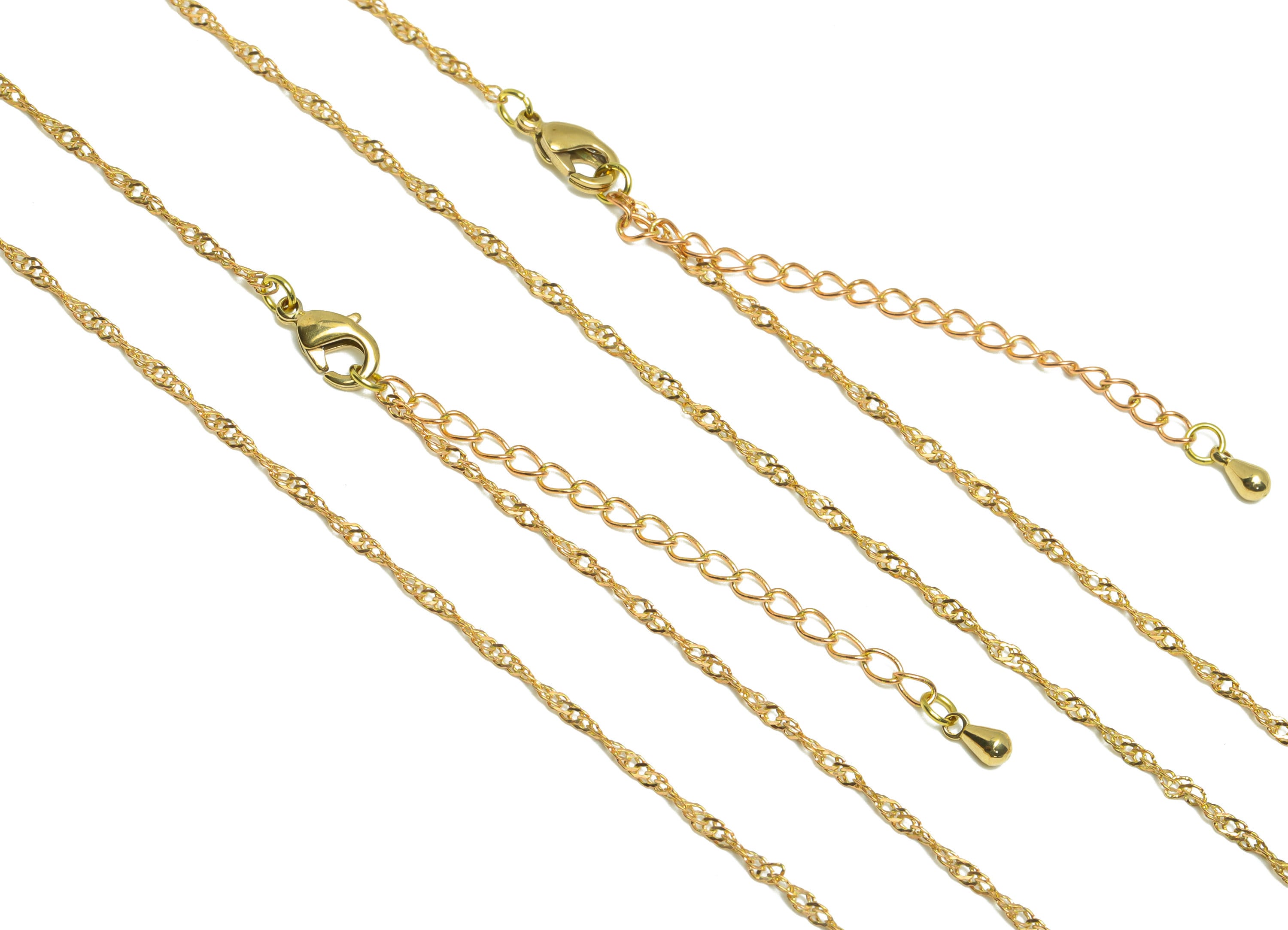 1.7mm Finished Twisted Chain - Brass 42.5+6cm Water Wave Chain - Raw Brass Chain Necklace - Brass Twisted Necklace - CC1262 - DOMEDBAZAAR