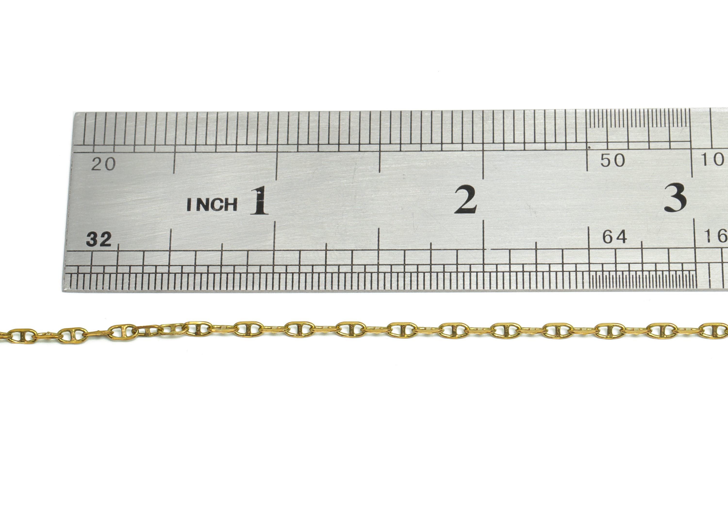 0.245 Finished Faceted Cable Chain - 42+6 Cable Chain - Raw Brass Chain Finished Faceted Cable - Cable Chain Necklace - CC1267 - DOMEDBAZAAR