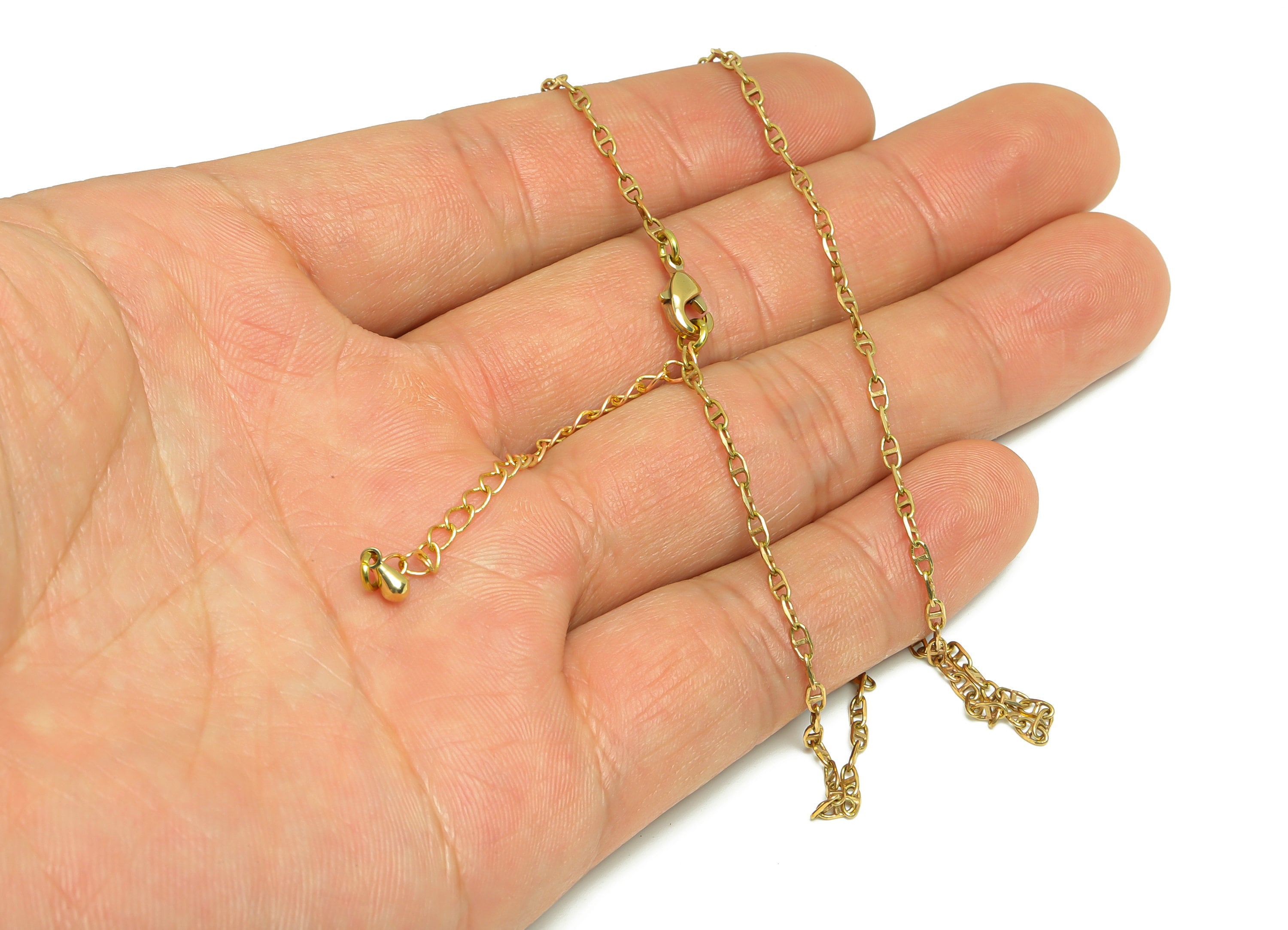 0.245 Finished Faceted Cable Chain - 42+6 Cable Chain - Raw Brass Chain Finished Faceted Cable - Cable Chain Necklace - CC1267 - DOMEDBAZAAR