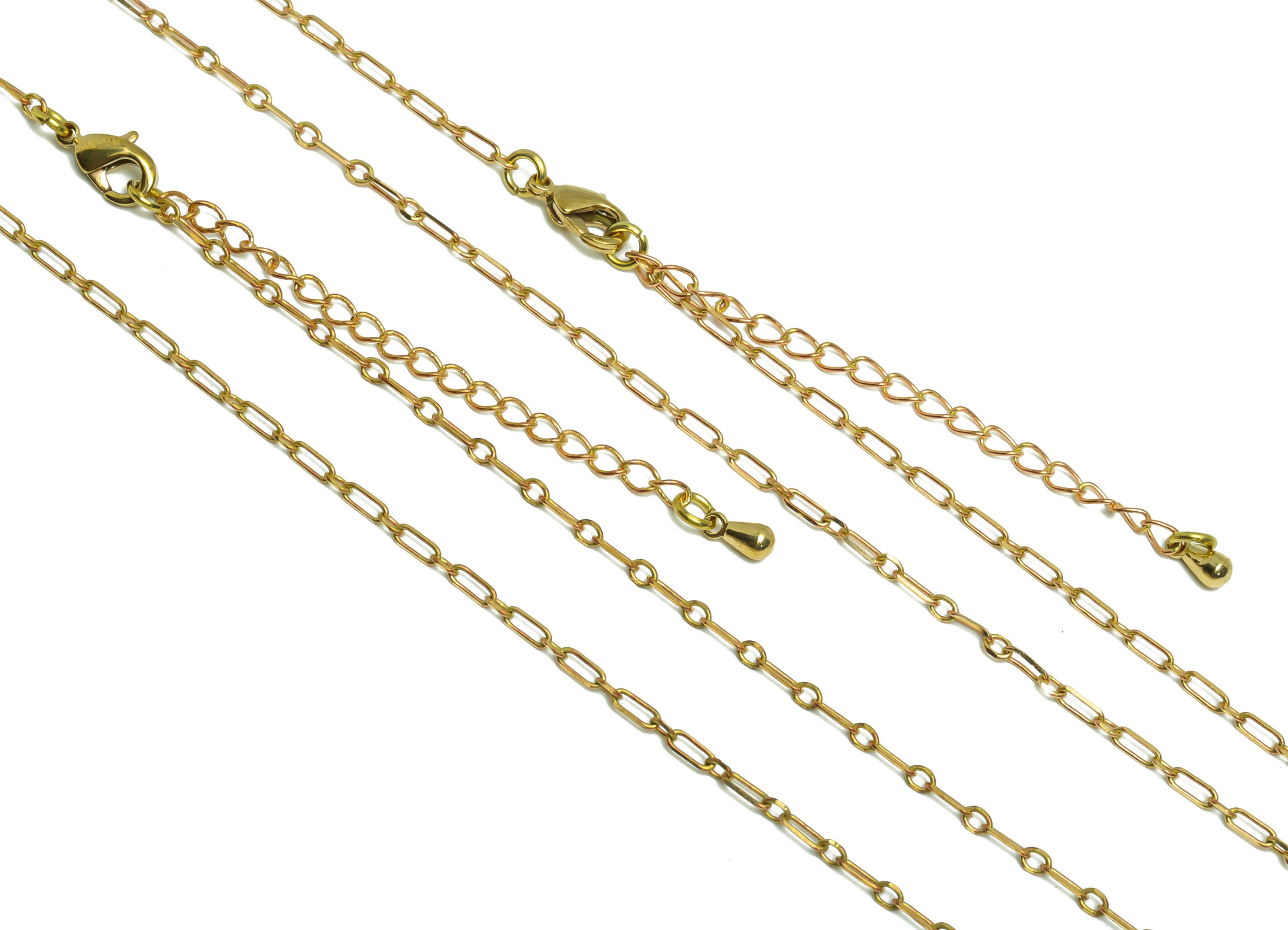 4.5mm Finished Cable Chain - 42+6CM Faceted Cable Chain - Raw Brass Chain Finished Cable - Finished Cable Chain Necklace - CC1269 - DOMEDBAZAAR