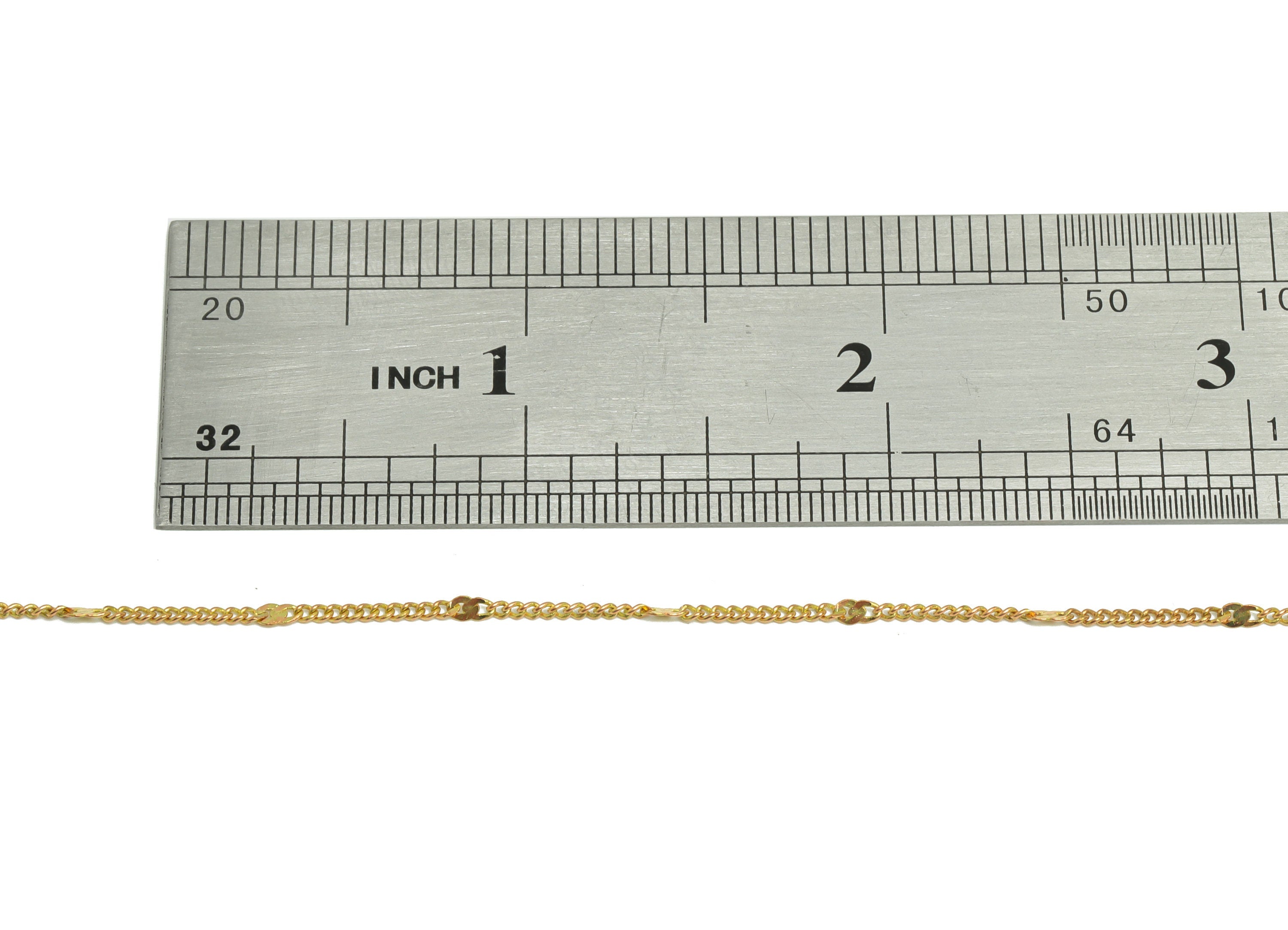 0.135 Finished Curb Chain - 42+6cm Hammered Beaded Curb Chain - Raw Brass Hammered Beaded Curb Chain - Brass Curb Chain Necklace - CC1253 - DOMEDBAZAAR