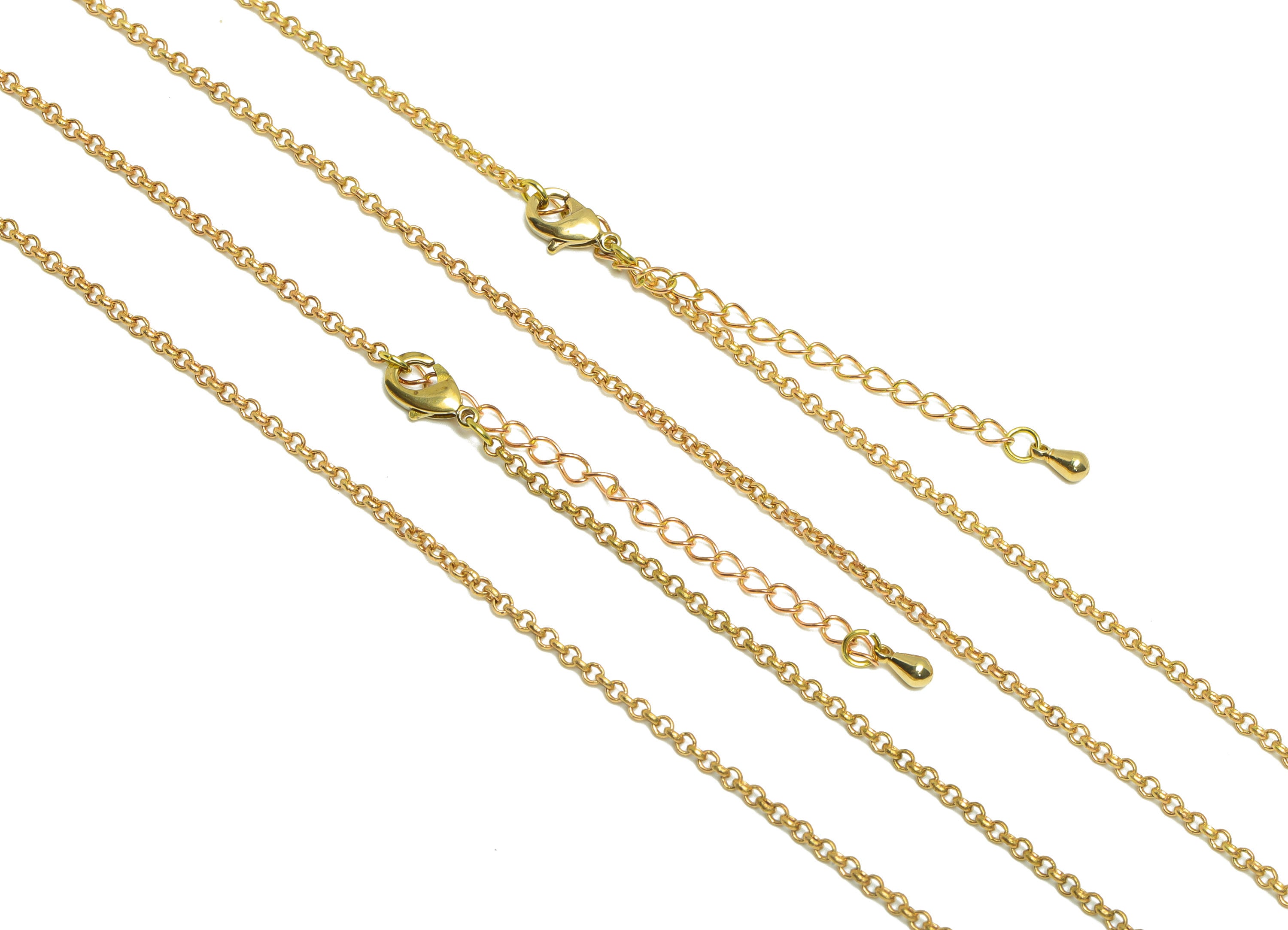2.0 Finished Rolo Chain - 42+6cm Rolo Chain - Raw Brass Rolo Chain Necklace - Brass Finished Rolo Chain Necklace - CC1254 - DOMEDBAZAAR