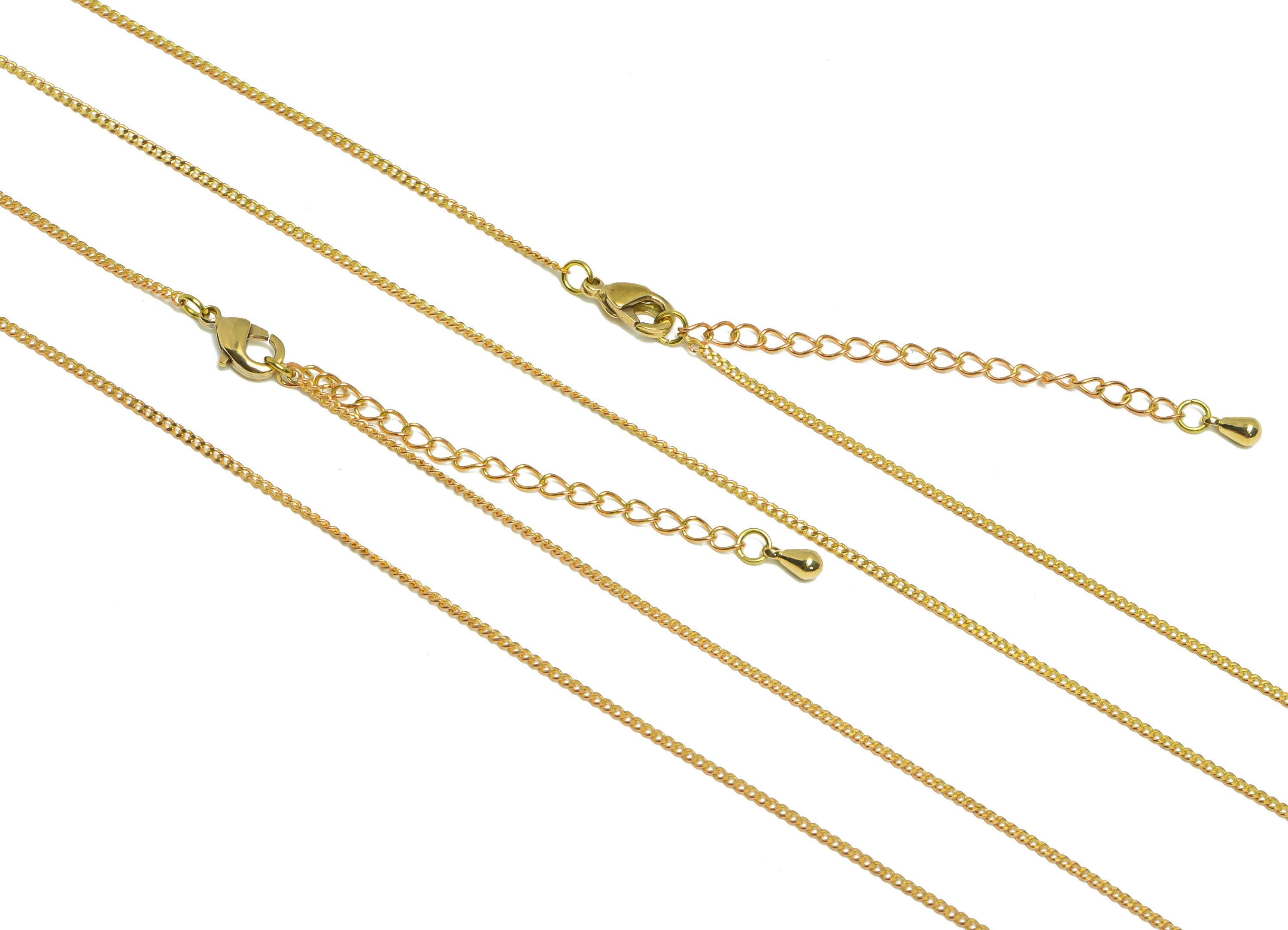 0.135 Finished Curb Chain - 42+6cm Faceted Curb Chain - Raw Brass Curb Chain Necklace - Brass Finished Curb Chain Necklace - CC1255 - DOMEDBAZAAR