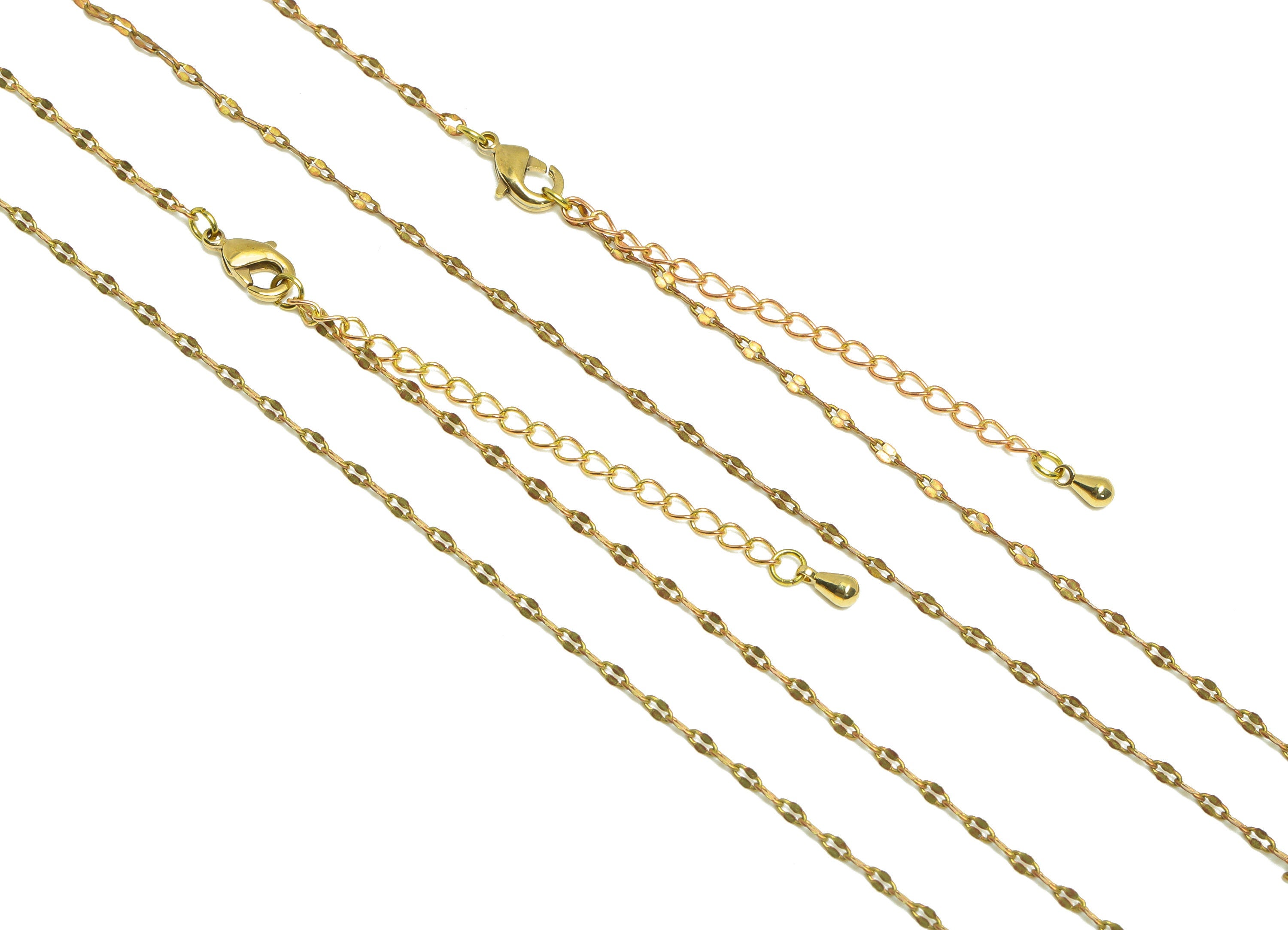 0.235 Finished Cable Chain - 42+5.5 Hammered Cable Chain - Raw Brass Cable Chain Necklace - Brass Hammered Cable Chain Necklace - CC1261 - DOMEDBAZAAR